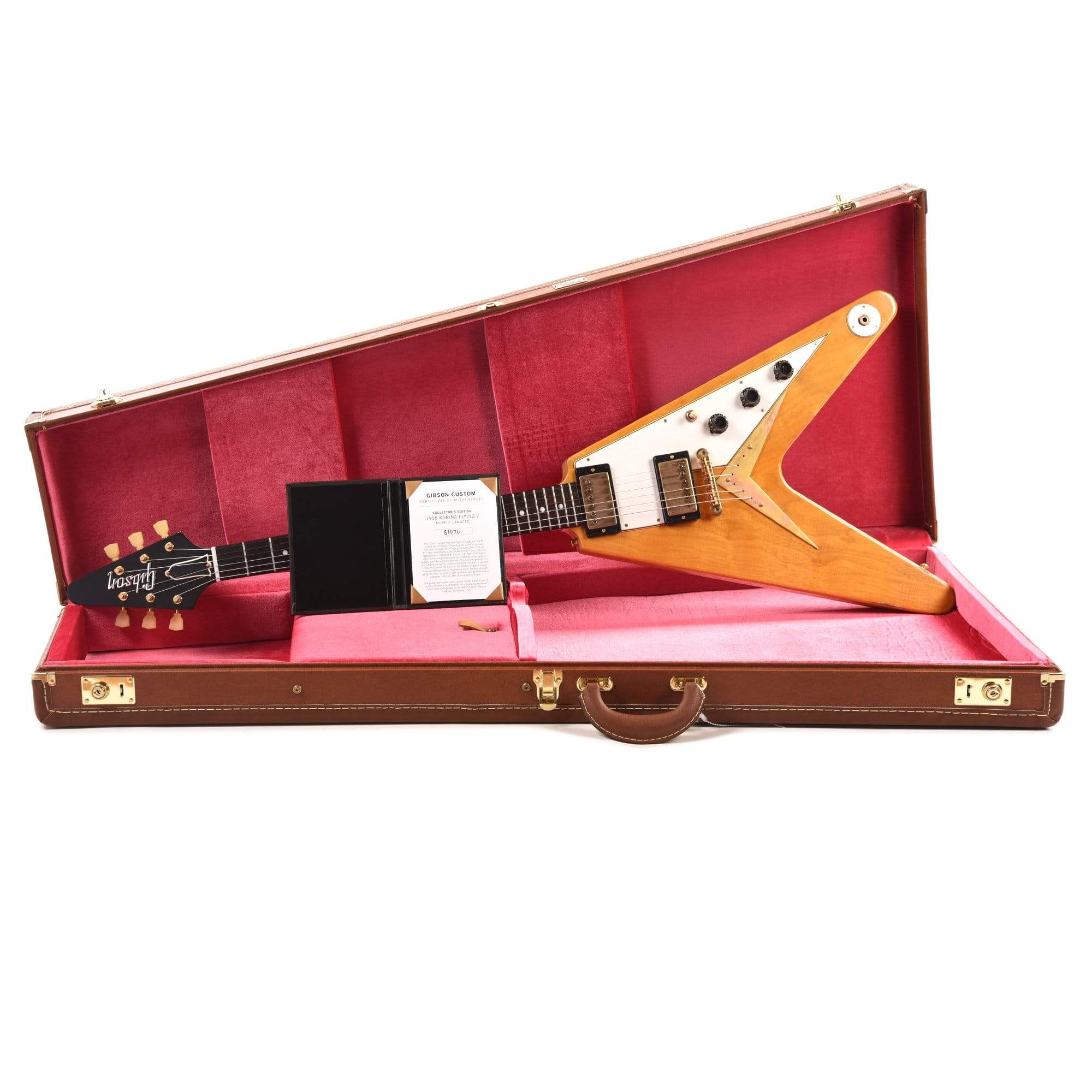 Gibson Custom Shop Collector's Edition 1958 Korina Flying V Murphy Lab Custom Aged Natural Electric Guitars / Solid Body