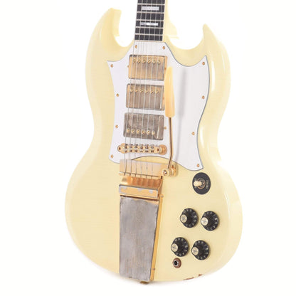 Gibson Custom Shop Jimi Hendrix 1967 SG Custom Aged Polaris White Electric Guitars / Solid Body