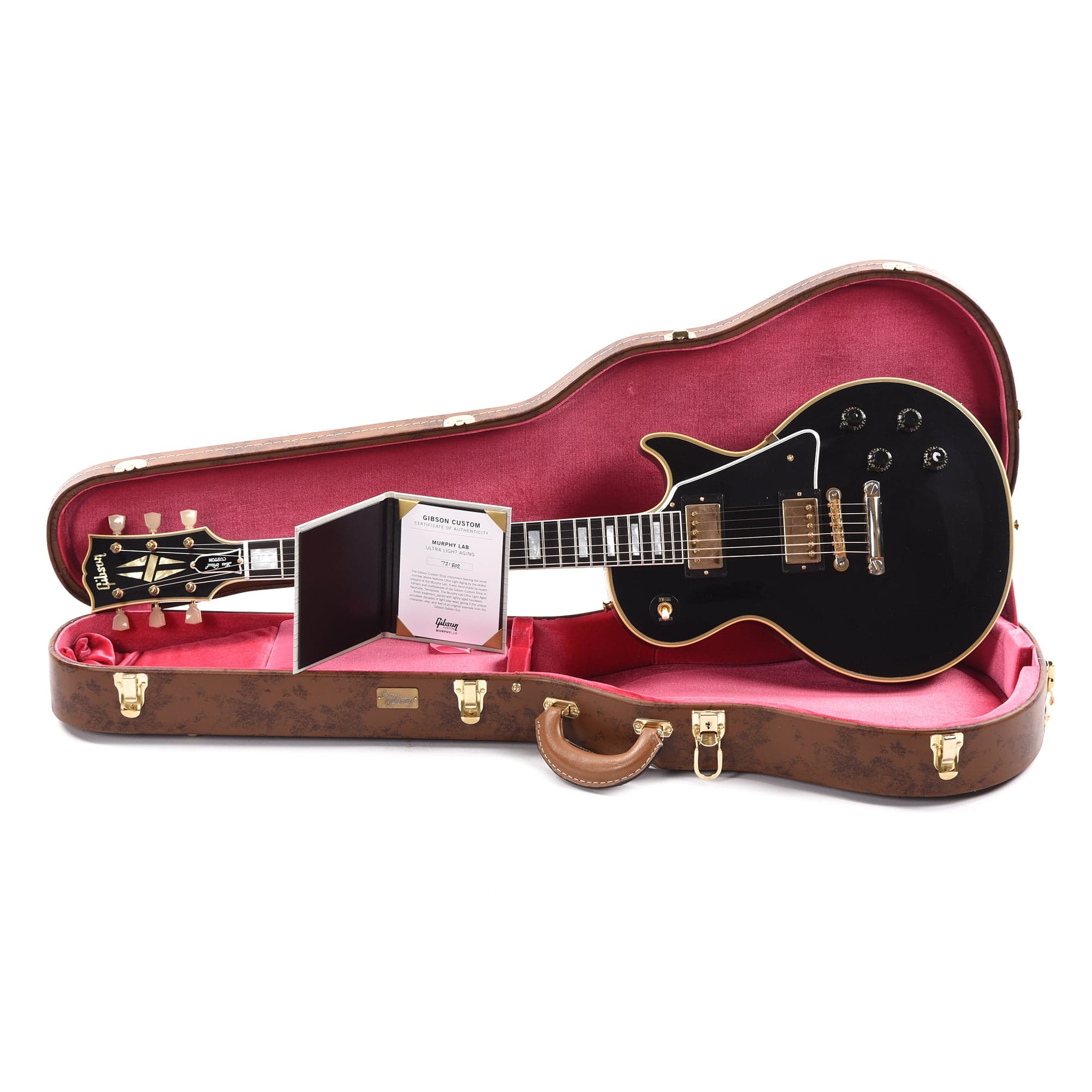 Gibson Custom Shop Murphy Lab 1957 Les Paul Custom Reissue 2-Pickup Ebony Ultra Light Aged Electric Guitars / Solid Body