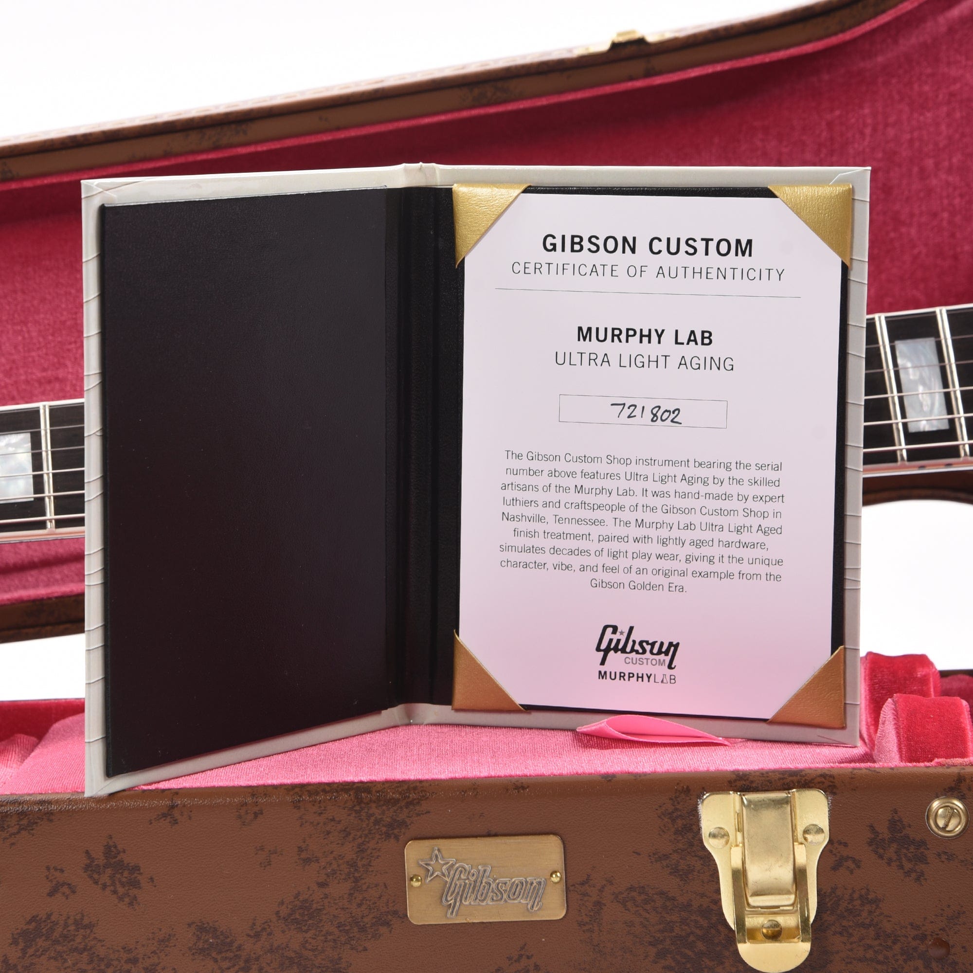 Gibson Custom Shop Murphy Lab 1957 Les Paul Custom Reissue 2-Pickup Ebony Ultra Light Aged Electric Guitars / Solid Body