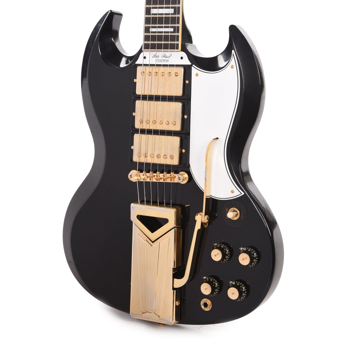 Gibson Custom Shop Murphy Lab 1961 Les Paul/SG Custom "CME Spec" Heavy Antique Ebony Ultra Light Aged w/Sideways Vibrola Electric Guitars / Solid Body