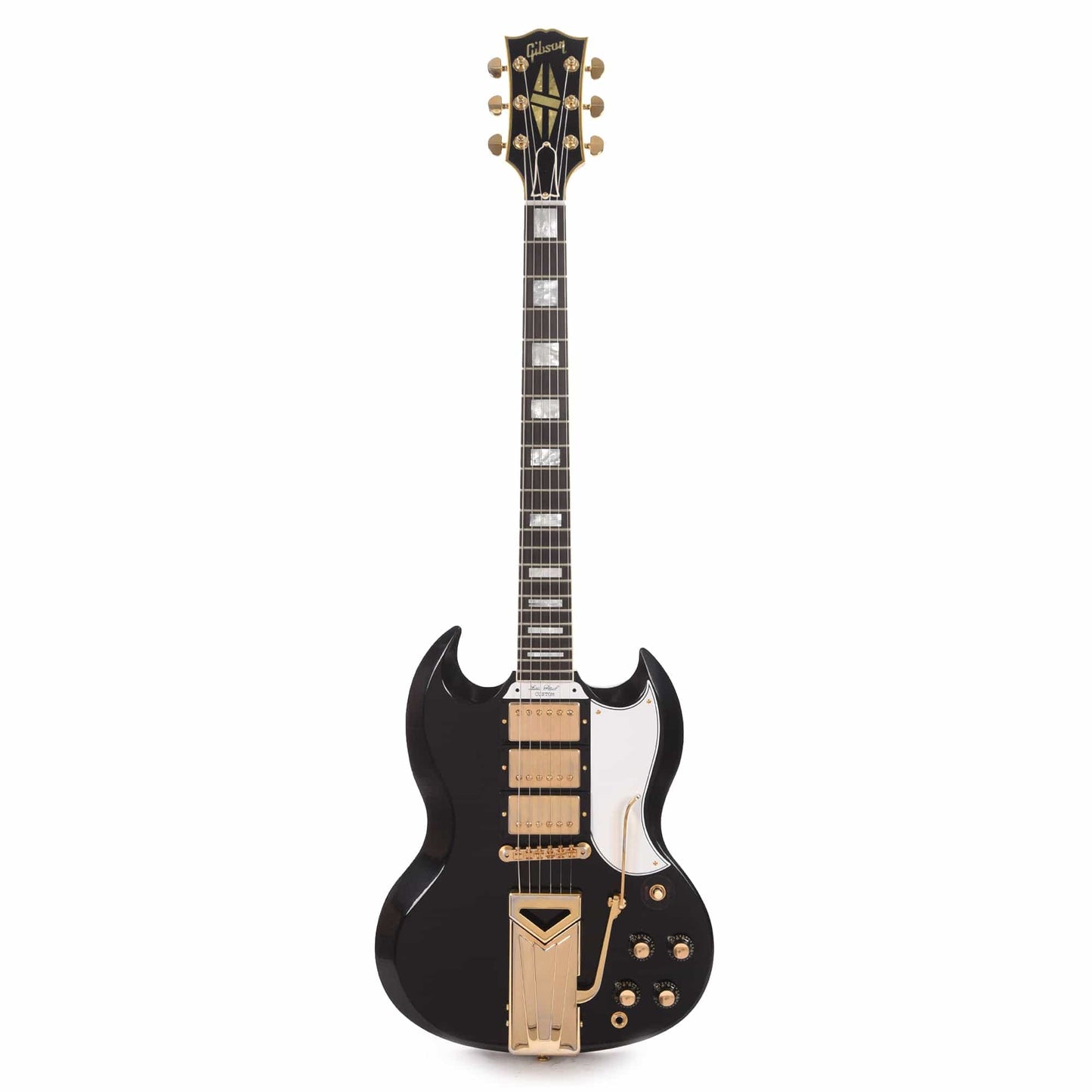 Gibson Custom Shop Murphy Lab 1961 Les Paul/SG Custom "CME Spec" Heavy Antique Ebony Ultra Light Aged w/Sideways Vibrola Electric Guitars / Solid Body