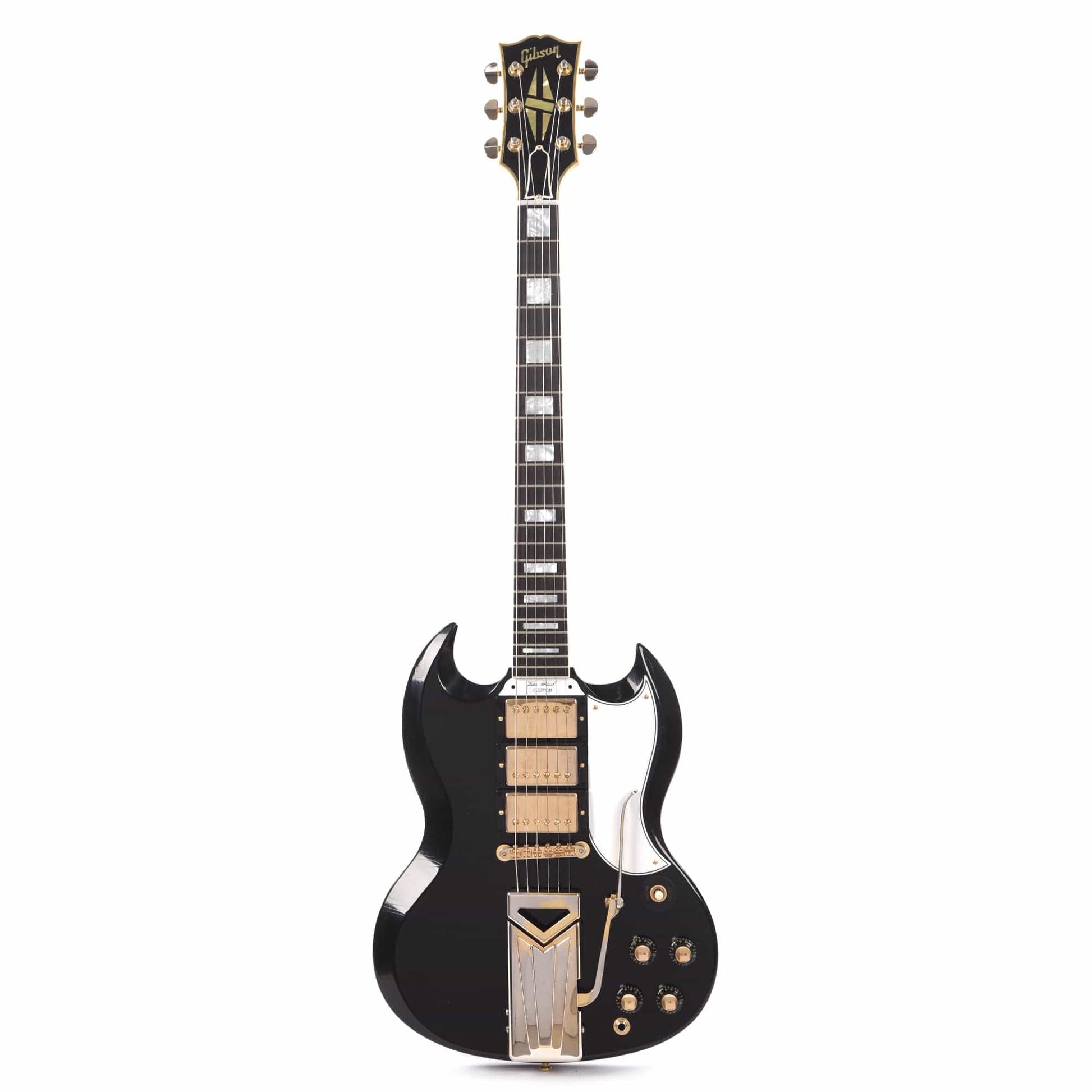 Gibson Custom Shop Murphy Lab 1961 Les Paul/SG Custom "CME Spec" Heavy Antique Ebony Ultra Light Aged w/Sideways Vibrola Electric Guitars / Solid Body