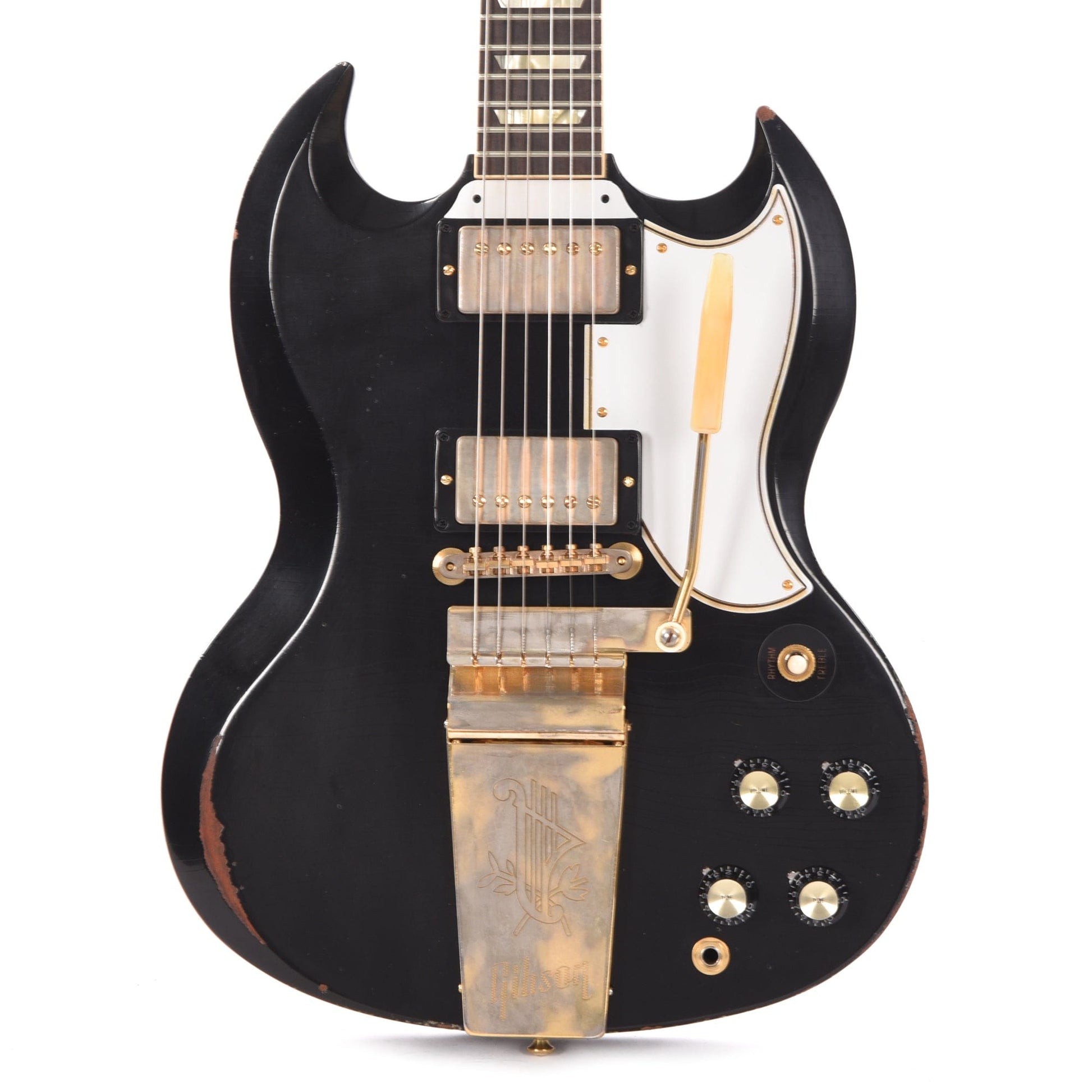 Gibson Custom Shop Murphy Lab 1961 Les Paul/SG Standard "CME Spec" Heavy Antique Ebony Heavy Aged w/Maestro Vibrola Electric Guitars / Solid Body