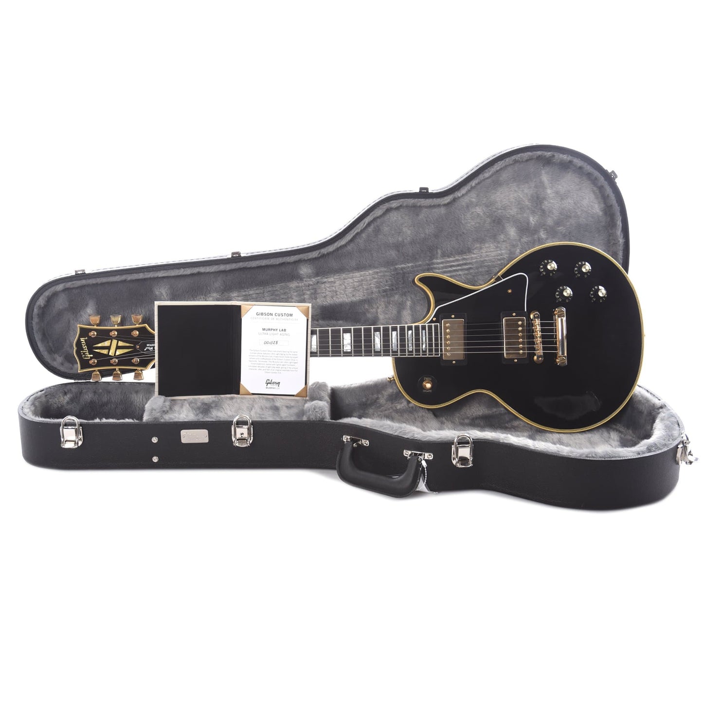 Gibson Custom Shop Murphy Lab 1968 Les Paul Custom Reissue Ebony Ultra Light Aged Electric Guitars / Solid Body