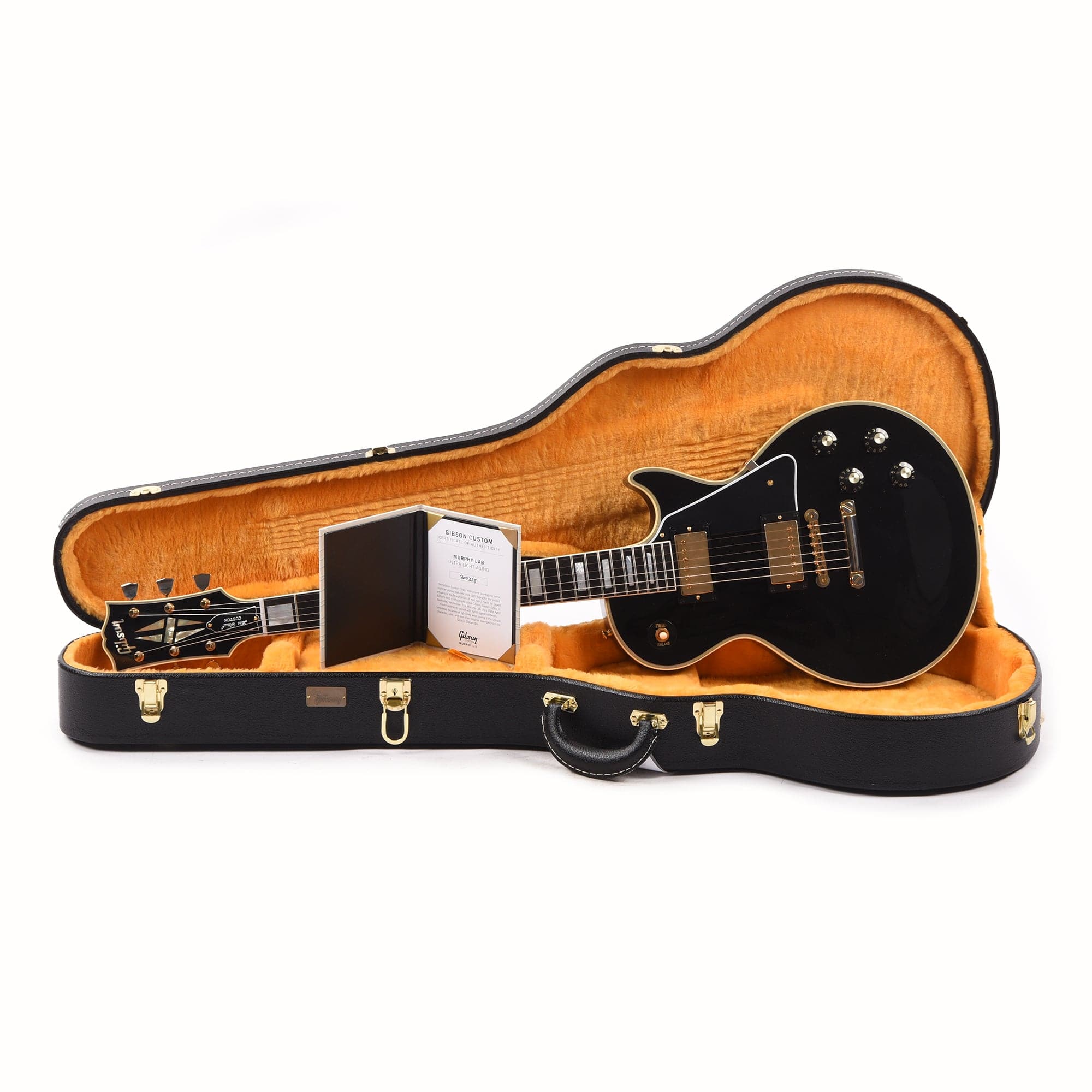 Gibson Custom Shop Murphy Lab 1968 Les Paul Custom Reissue Ebony Ultra Light Aged Electric Guitars / Solid Body