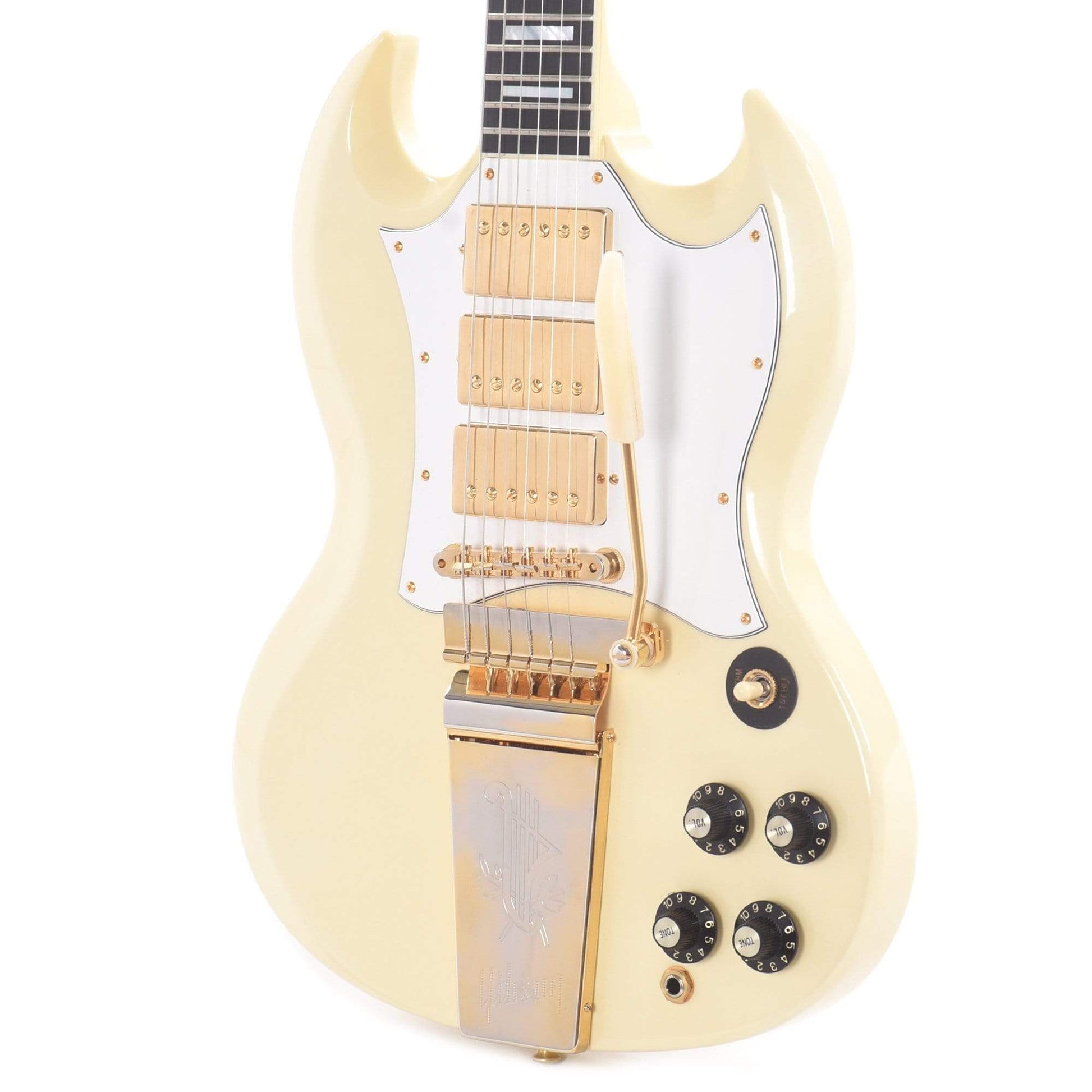 Gibson Custom Shop SG Custom 3-Pickup Classic White VOS w/Maestro Electric Guitars / Solid Body