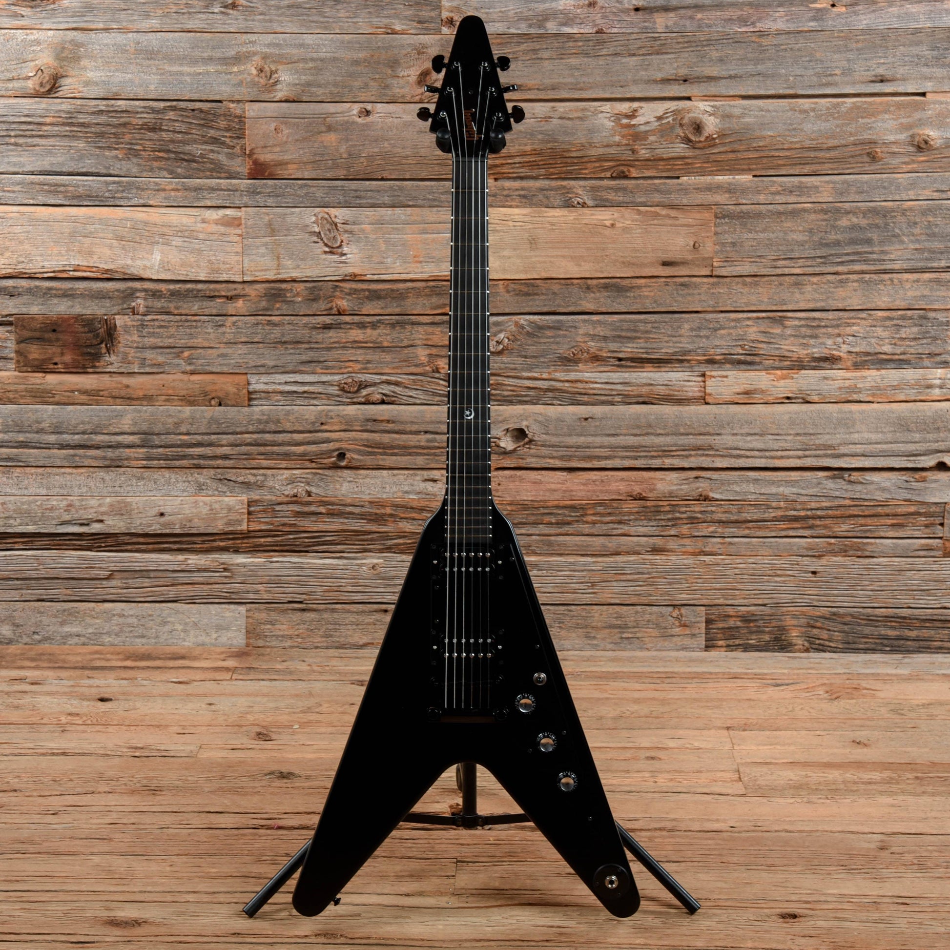 Gibson Gothic Flying V Satin Ebony Electric Guitars / Solid Body