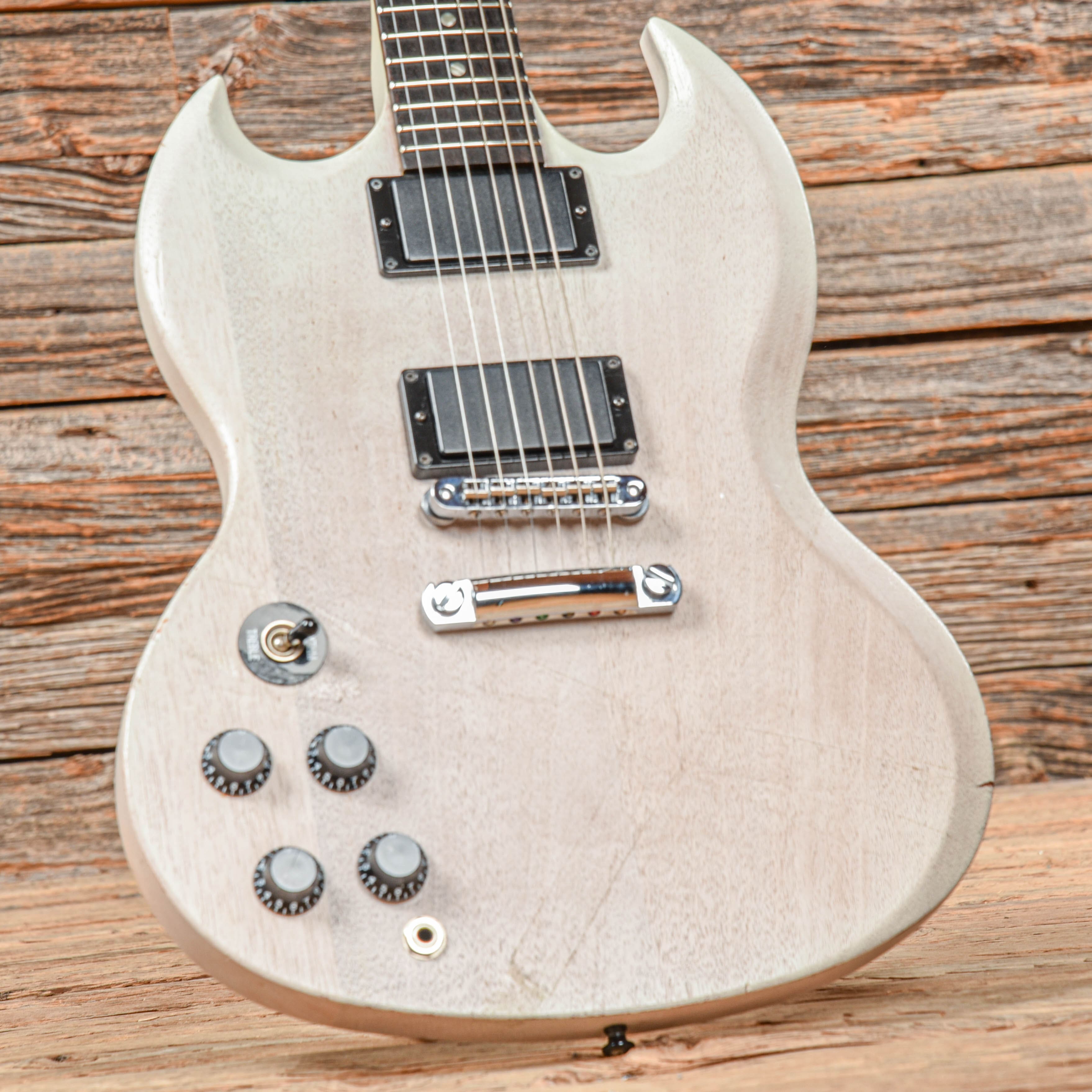 Gibson SGJ Transparent White 2013 LEFTY – Chicago Music Exchange