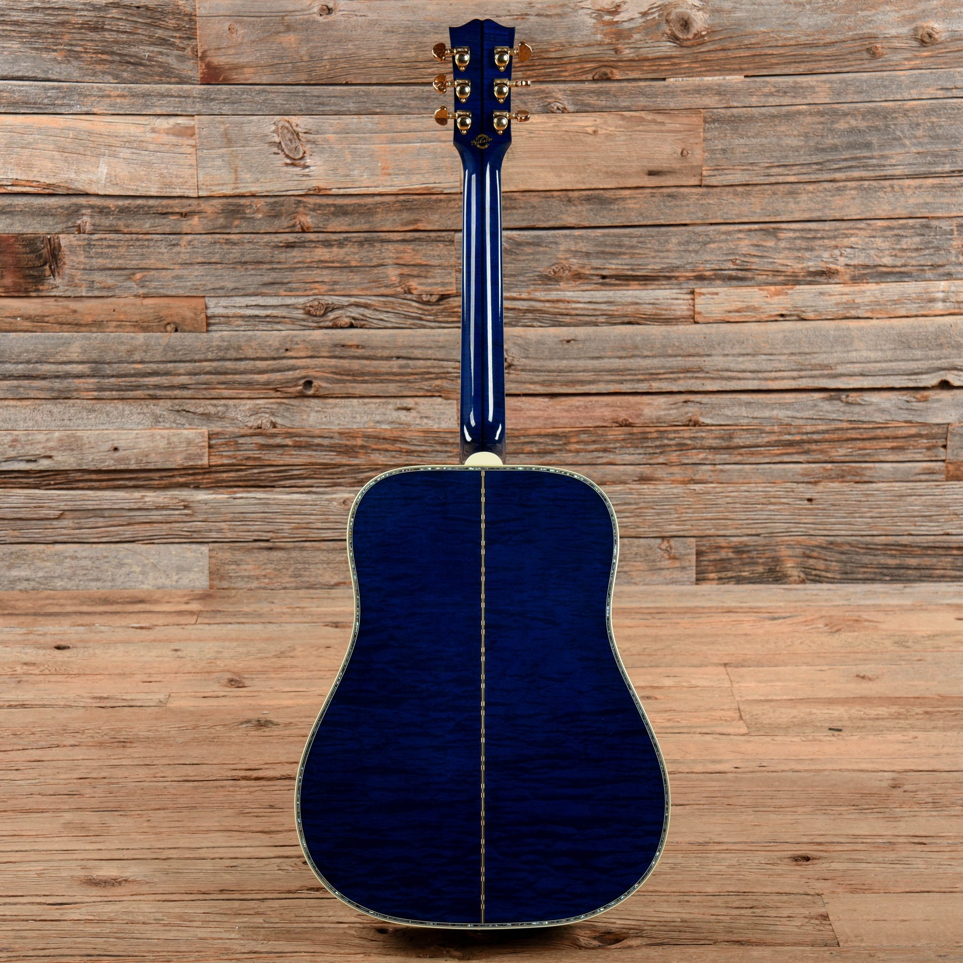 Gibson Hummingbird Custom Quilt (Custom Inlays and Blue Finish) Blue 2015