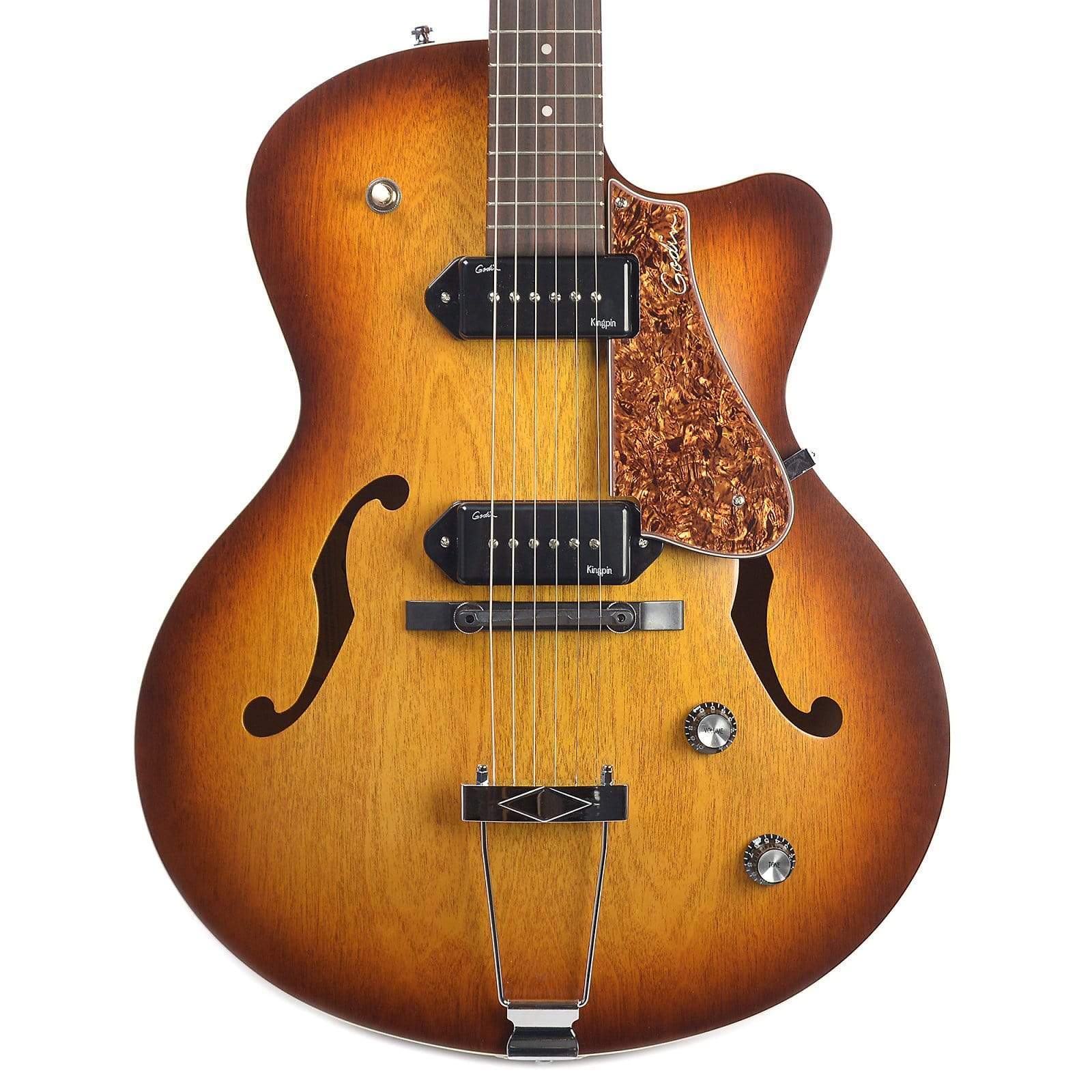 Godin 5th Avenue CW Kingpin II Archtop Cutaway Cognac Burst w/TRIC Case Electric Guitars / Hollow Body