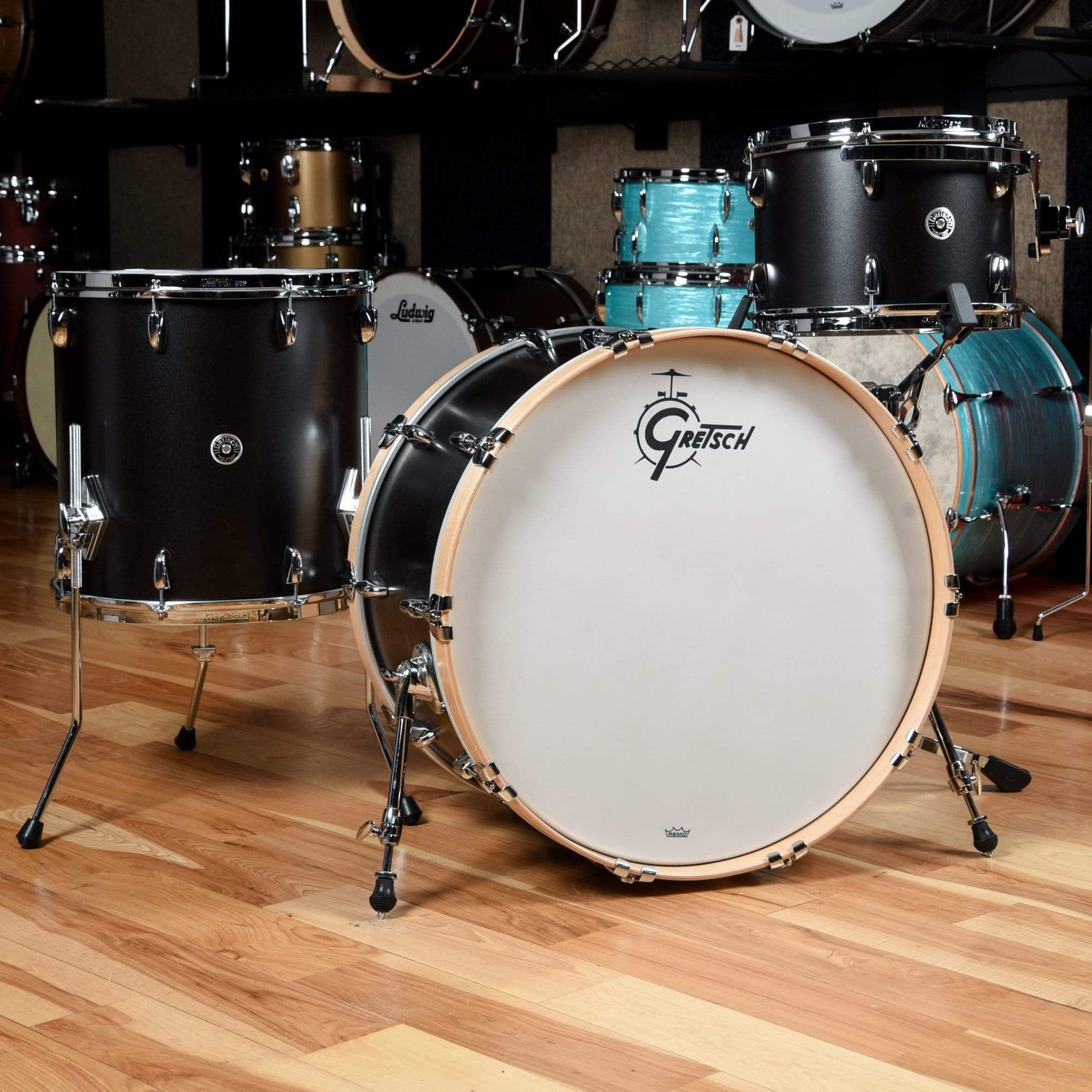 Gretsch Brooklyn 13/16/24 3pc. Drum Kit Satin Black Metallic – Chicago ...