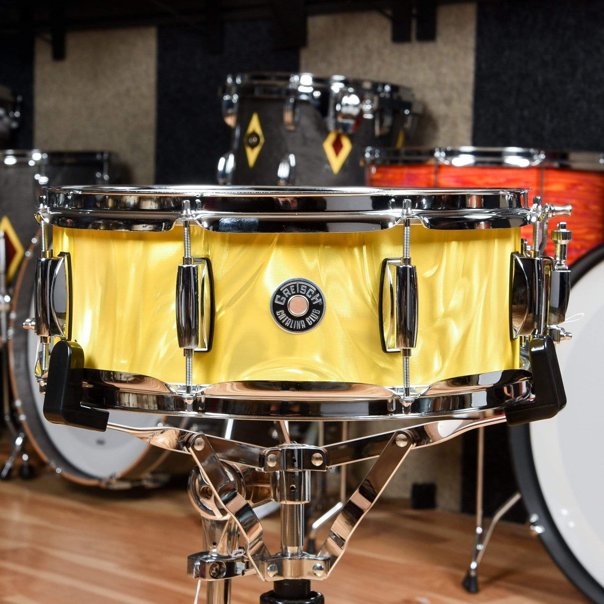 Gretsch Catalina Club 12/14/20/5x14 4pc. Drum Kit Yellow Satin Flame Drums and Percussion / Acoustic Drums / Full Acoustic Kits