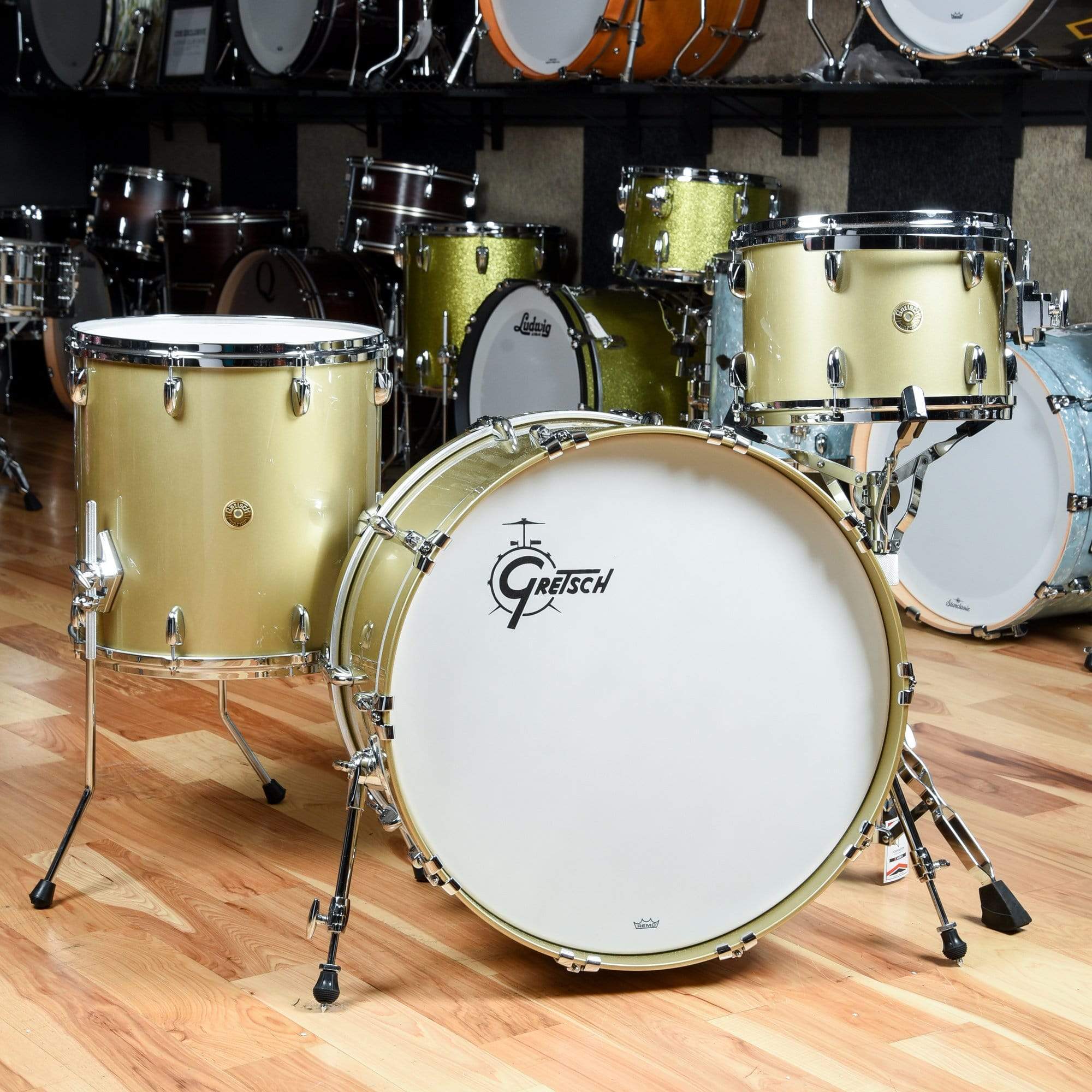 Gretsch USA Custom 13/16/24 3pc. Drum Kit Gold Mist – Chicago Music ...