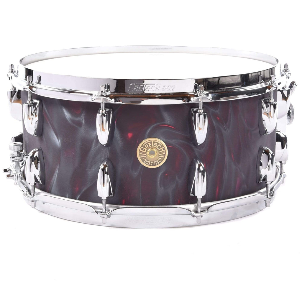 Gretsch 6.5x14 Broadkaster 20-Lug Snare Drum Black Satin Flame