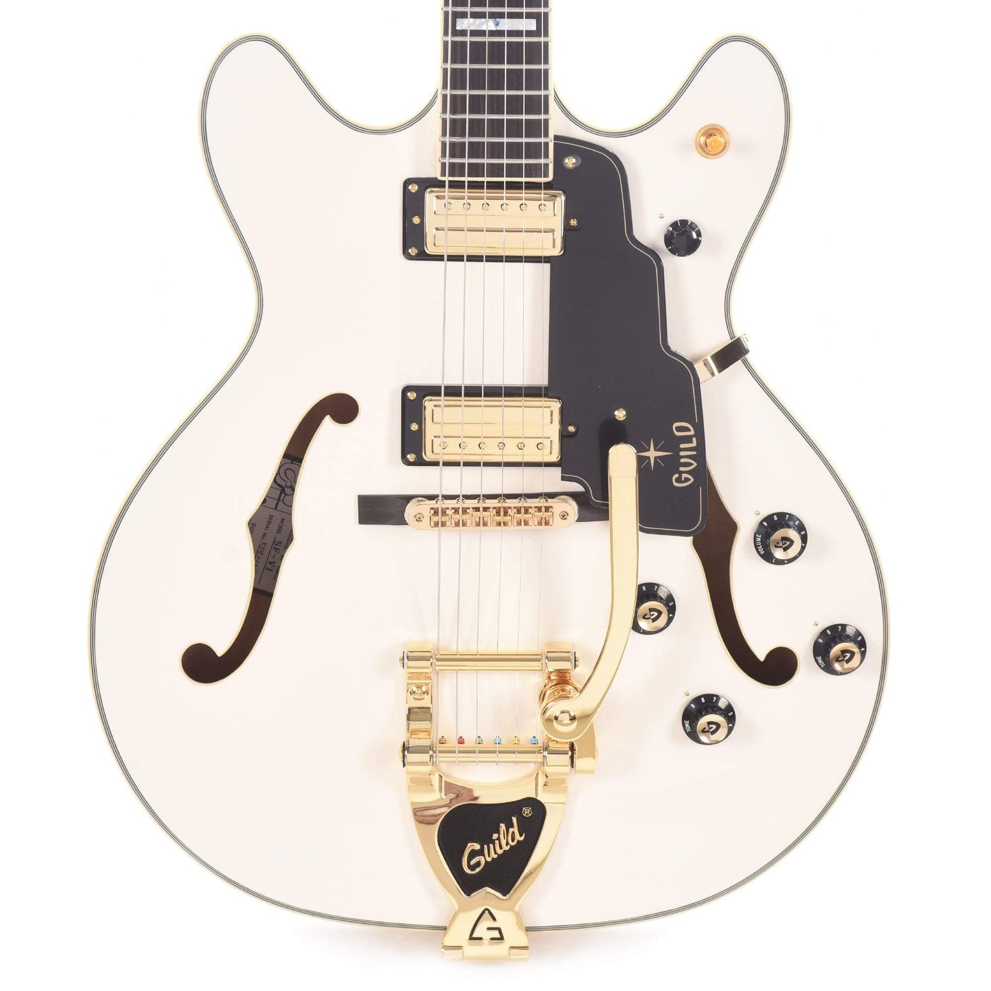 Guild Starfire VI DC Snow Crest White w/Guild Vibrato Tailpiece Electric Guitars / Semi-Hollow