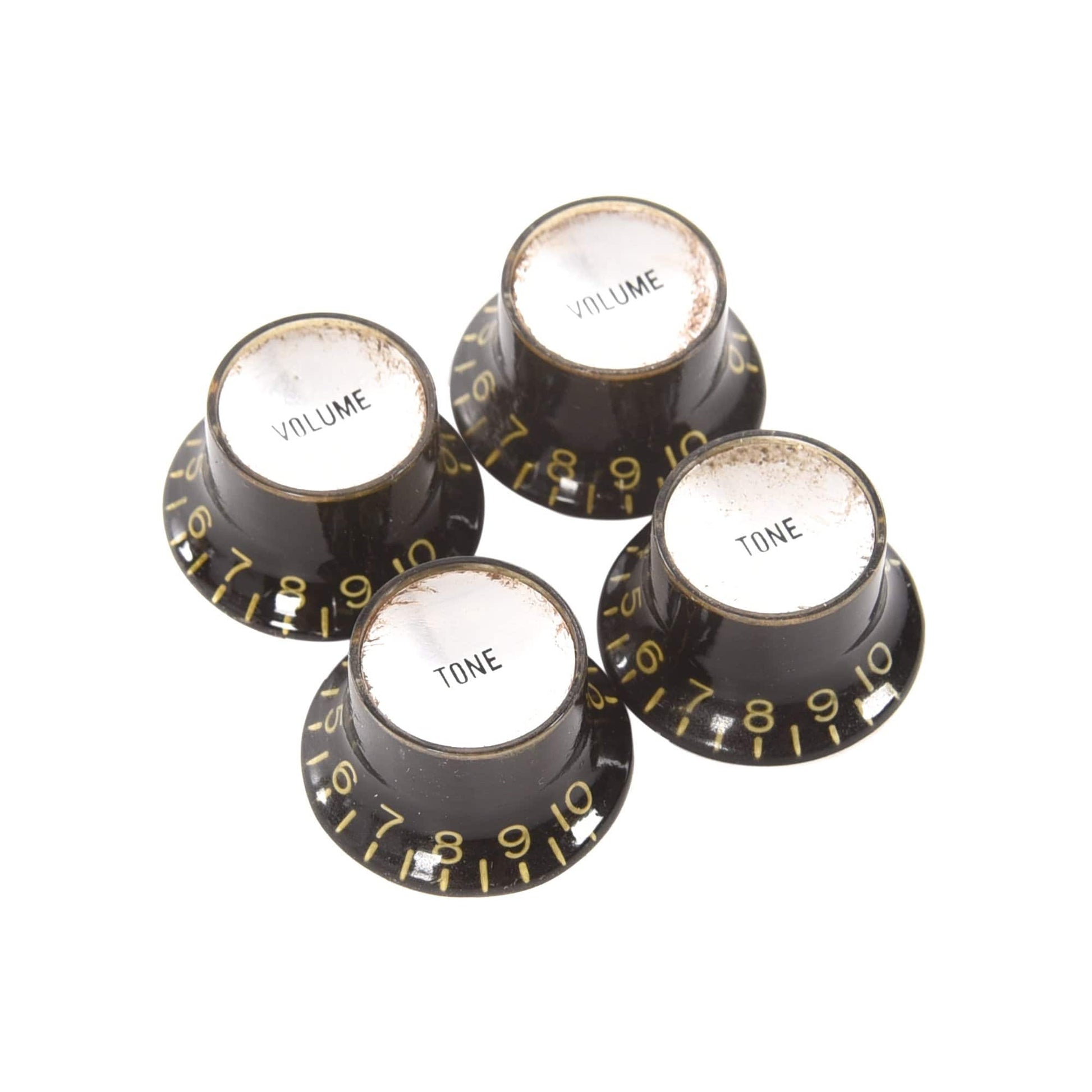 GuitarSlinger Black Reflector Knobs Set (4) Parts / Knobs