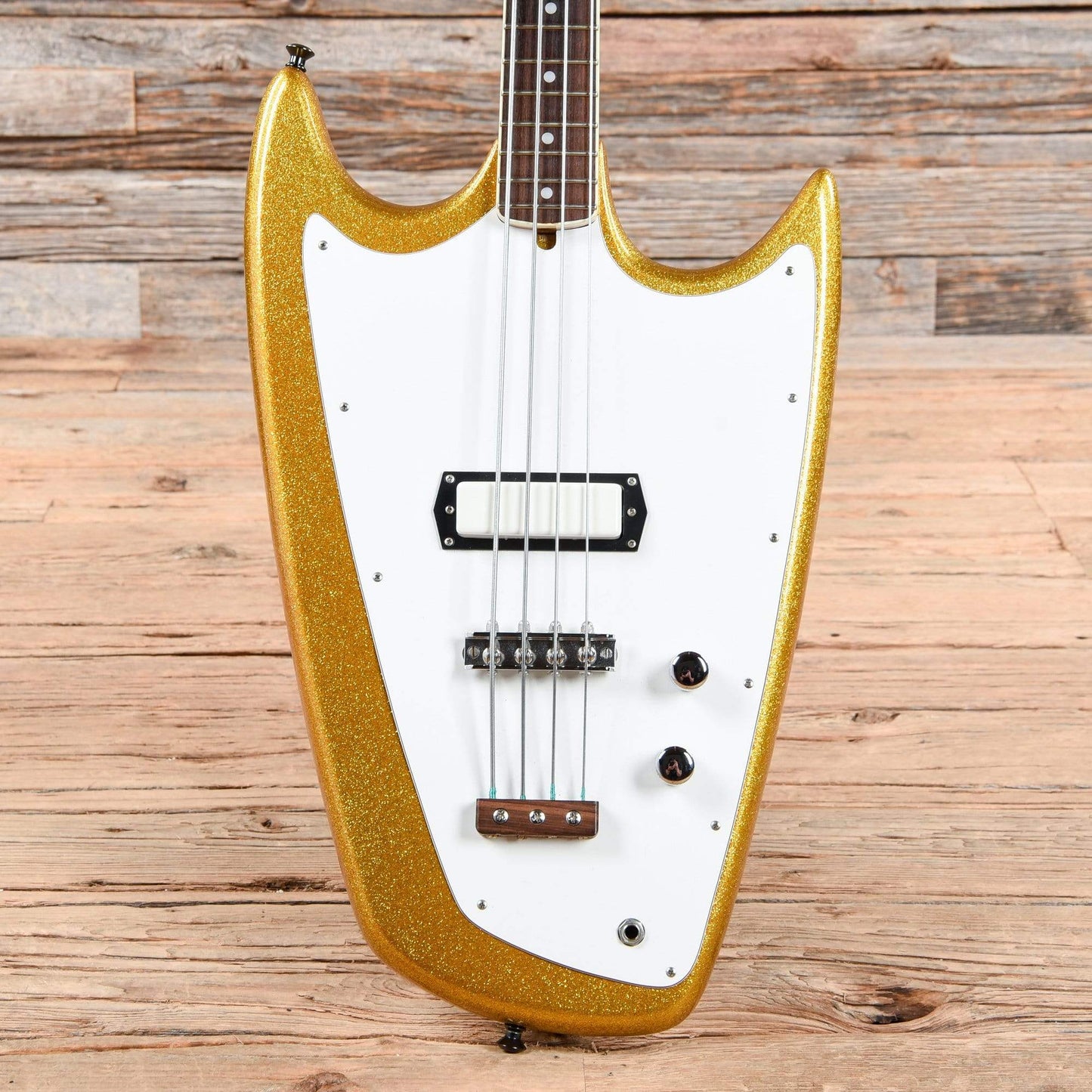 Hallmark Swept Wing Bass Gold Sparkle 2008 Bass Guitars / 4-String