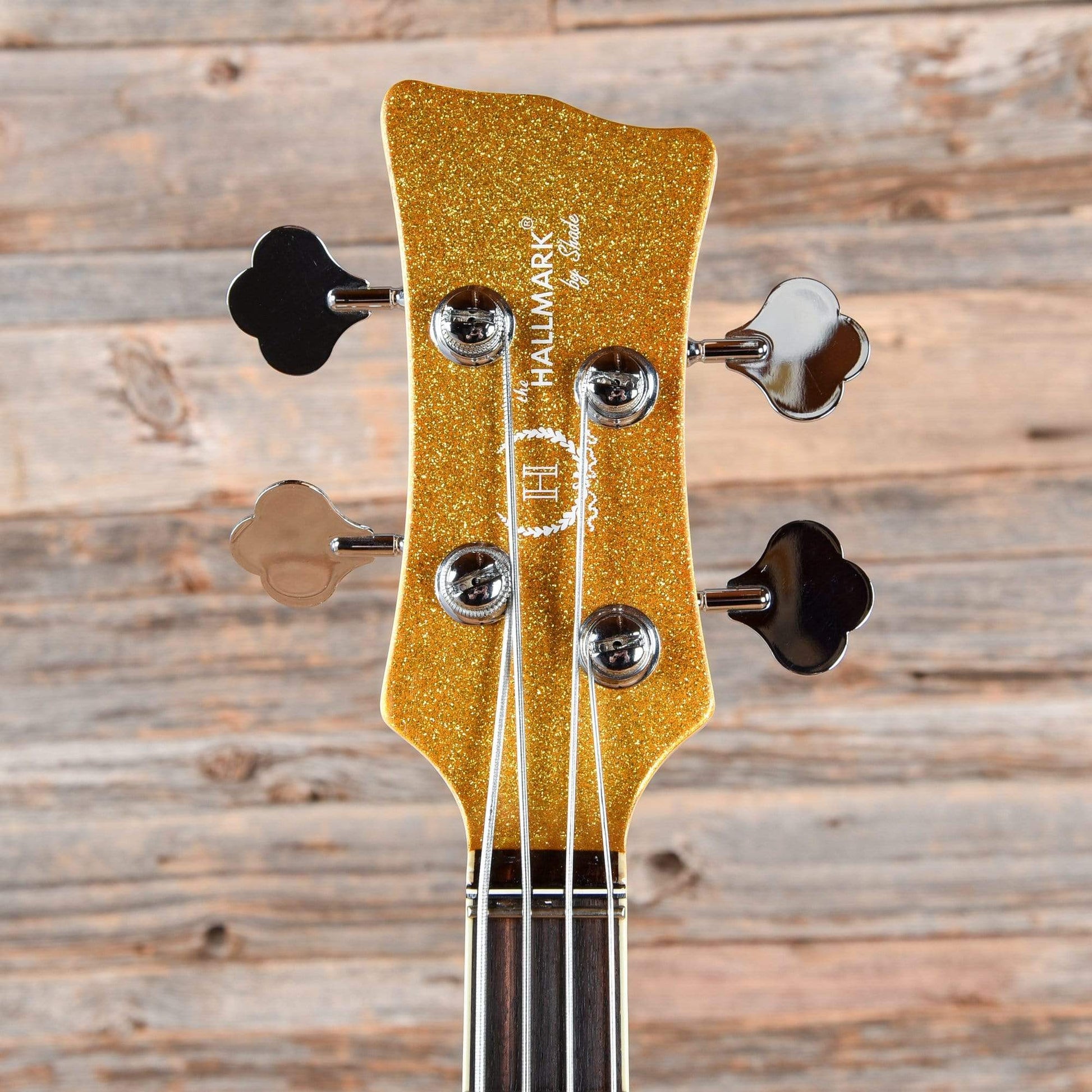 Hallmark Swept Wing Bass Gold Sparkle 2008 Bass Guitars / 4-String