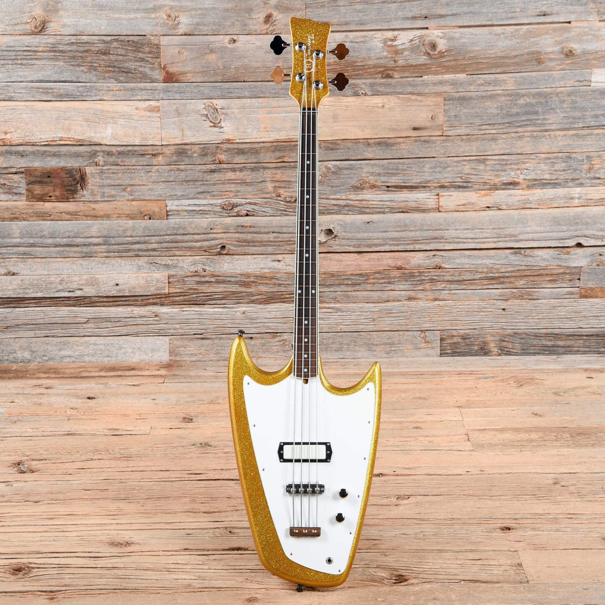 Hallmark Swept Wing Bass Gold Sparkle 2008 Bass Guitars / 4-String