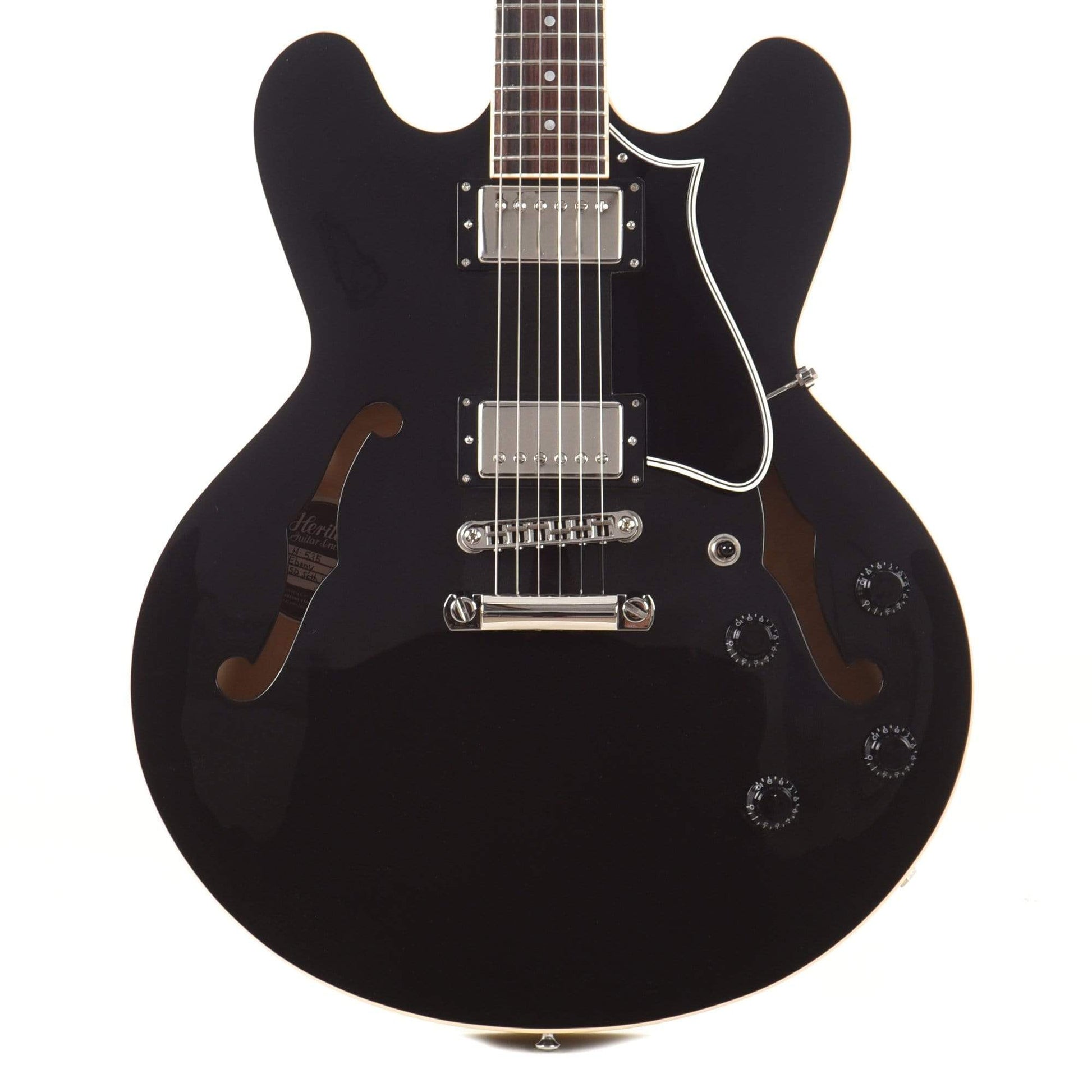 Heritage H-535 Standard Semi-Hollow Ebony Electric Guitars / Semi-Hollow