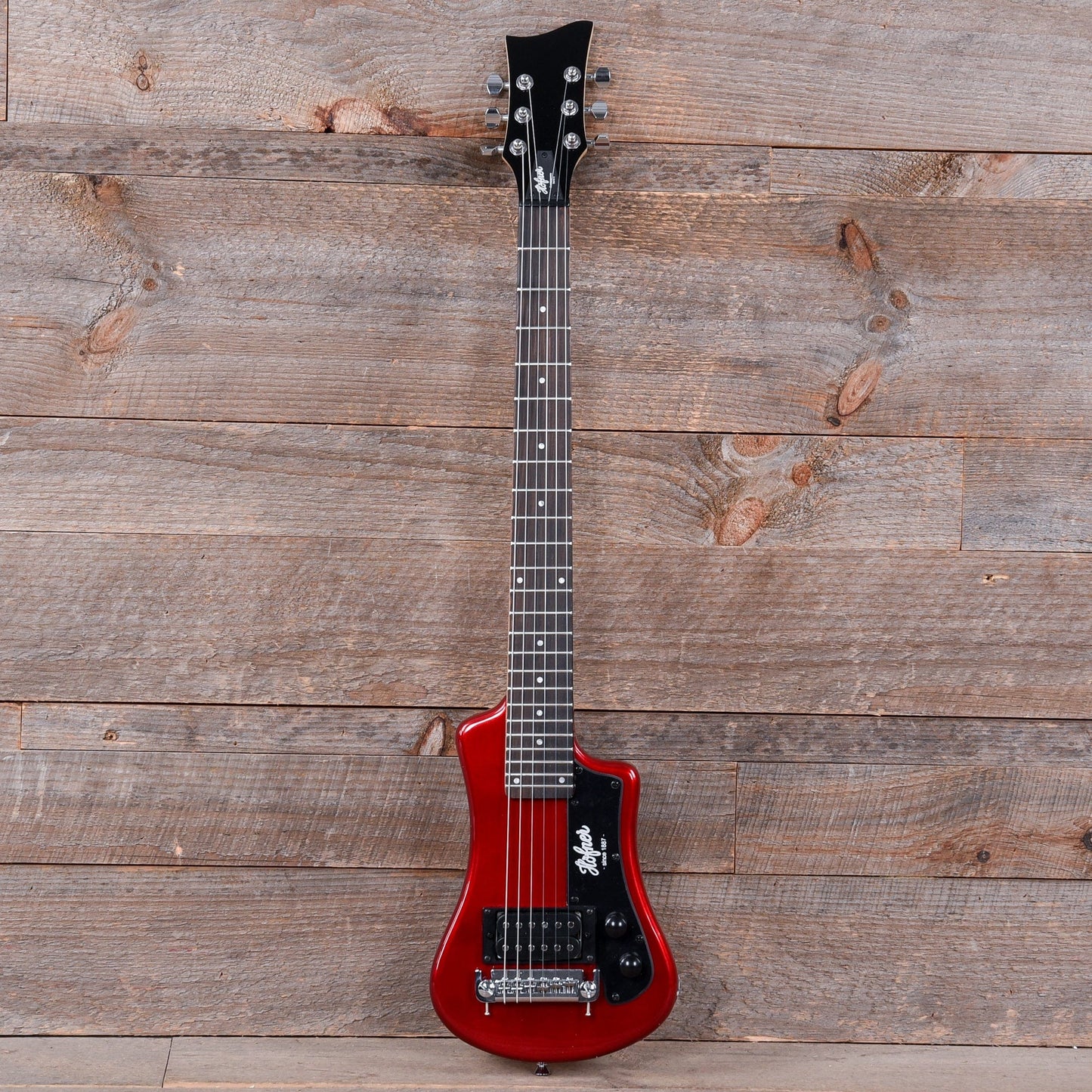 Hofner CT Shorty Travel Guitar Red Electric Guitars / Solid Body