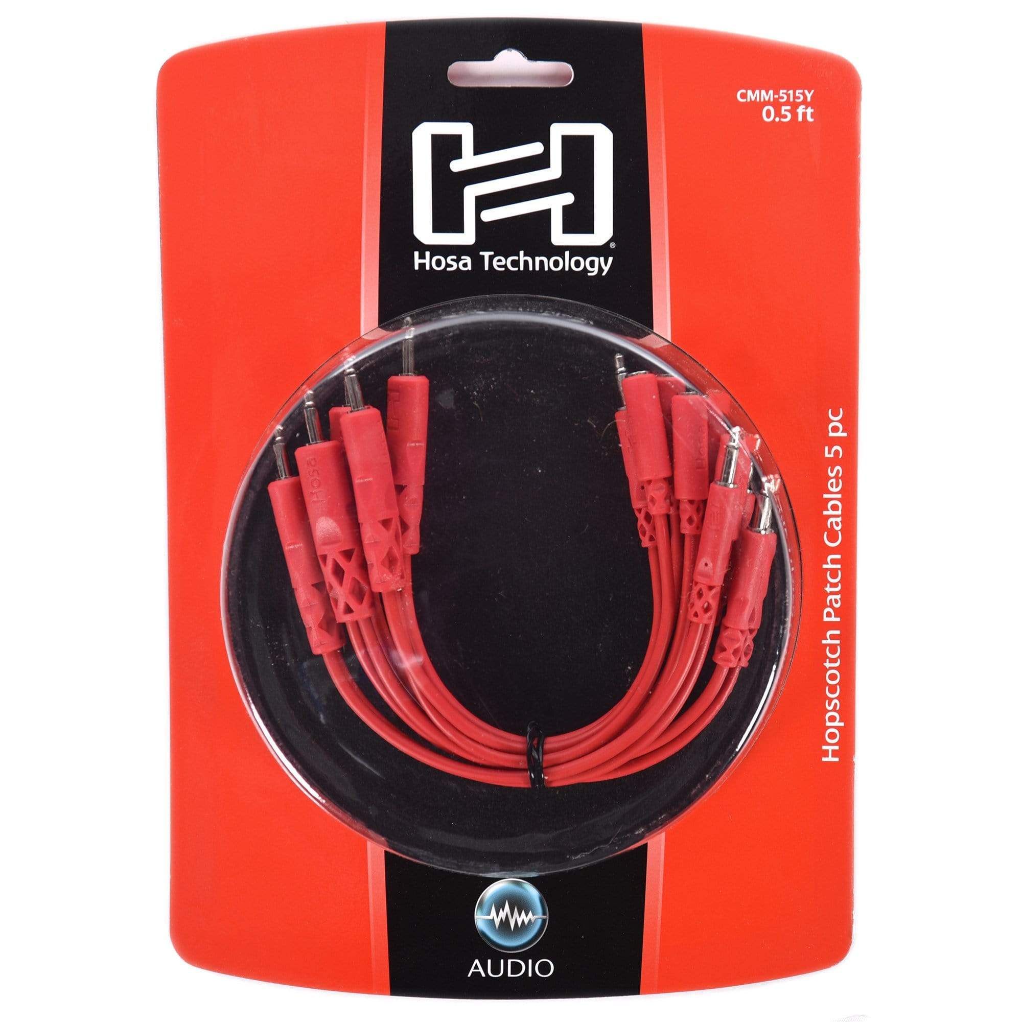 Hosa Hopscotch Patch Cables 3.5 mm TS with TSF Pigtail to TS 5pc .5ft Accessories / Cables