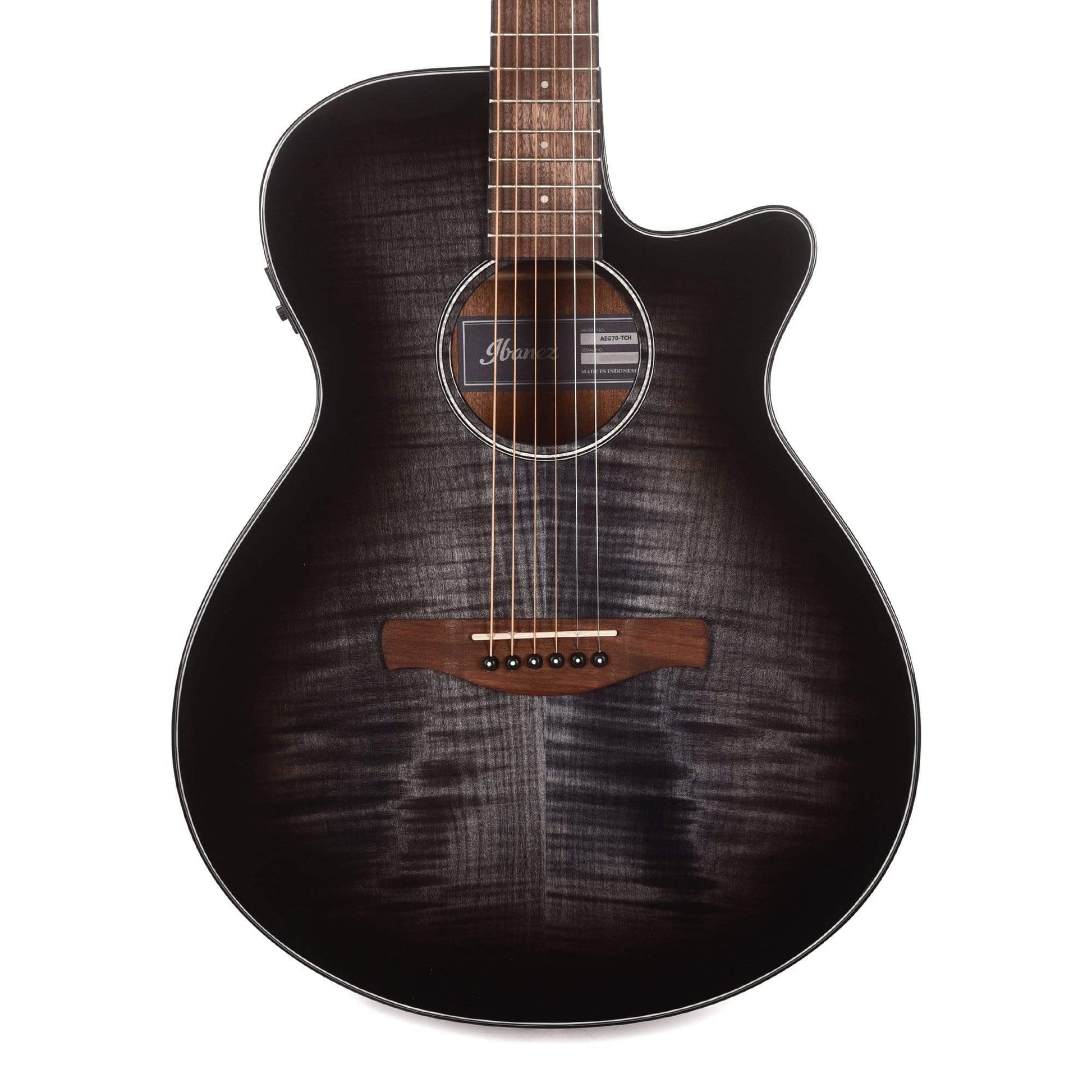 Ibanez AEG70 Acoustic Transparent Charcoal Burst High Gloss Acoustic Guitars / Built-in Electronics