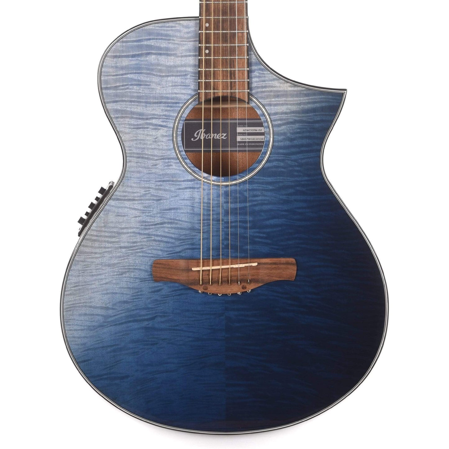 Ibanez AEWC32FM AE Acoustic Guitar Flamed Maple/Sapele Indigo Blue Burst Gloss Acoustic Guitars / Built-in Electronics