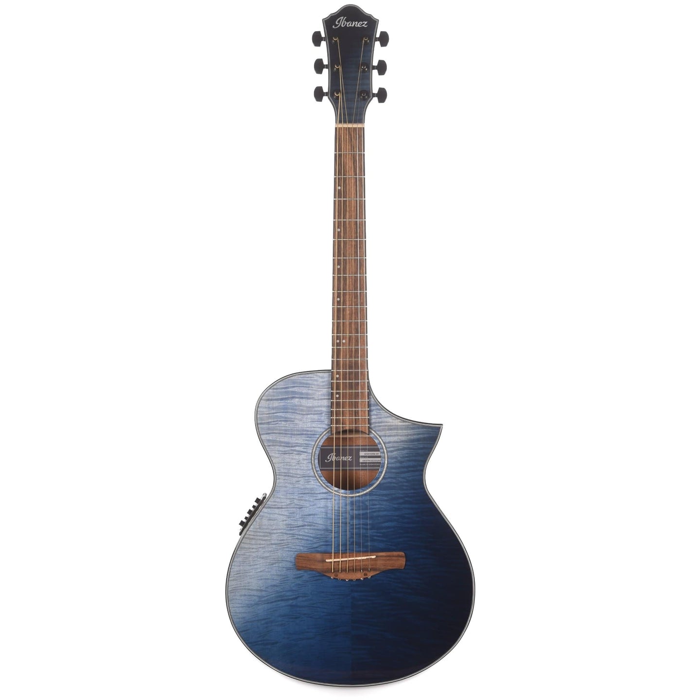 Ibanez AEWC32FM AE Acoustic Guitar Flamed Maple/Sapele Indigo Blue Bur ...