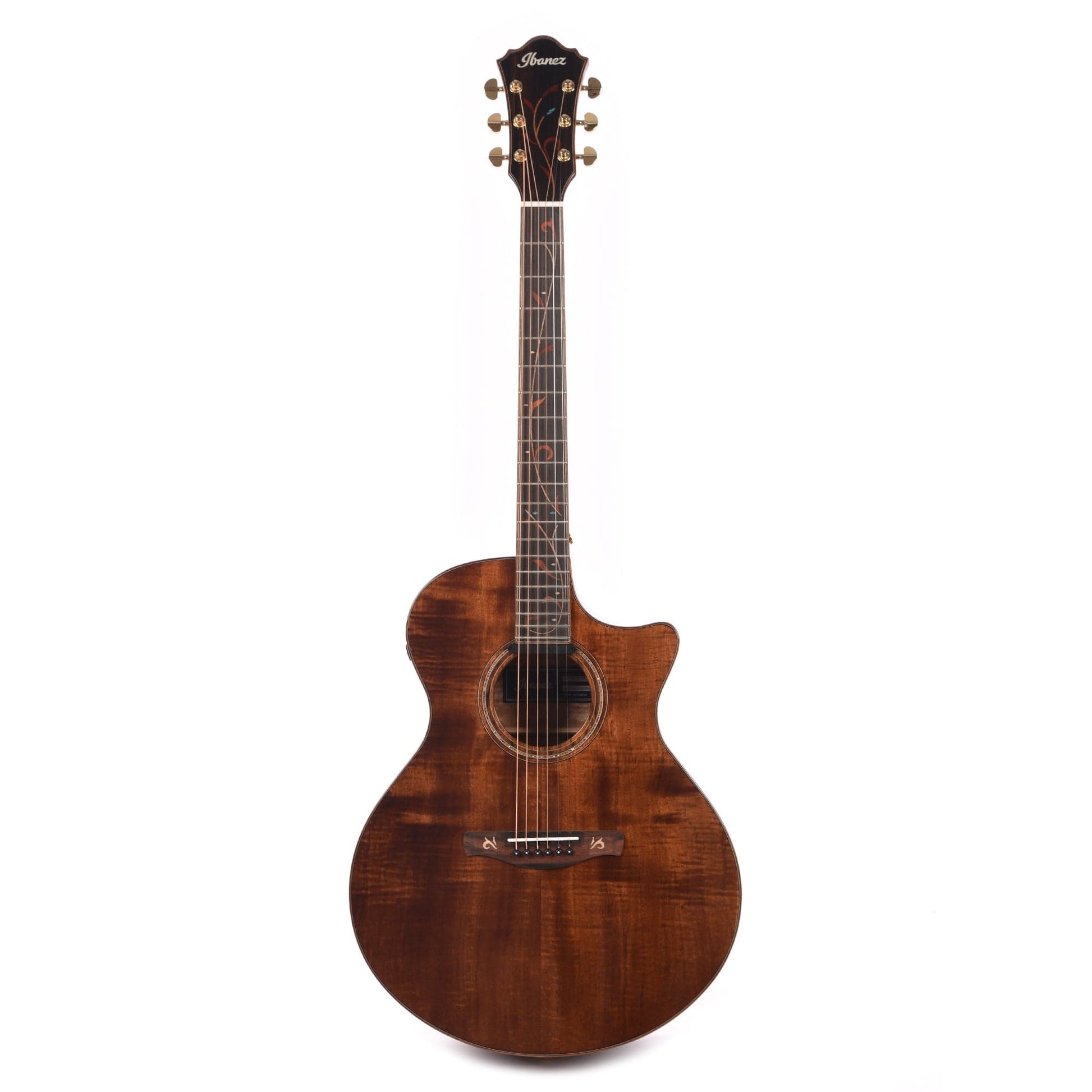 Ibanez AE295LTD AE Acoustic-Electric Flamed Okuome Natural Acoustic Guitars / OM and Auditorium