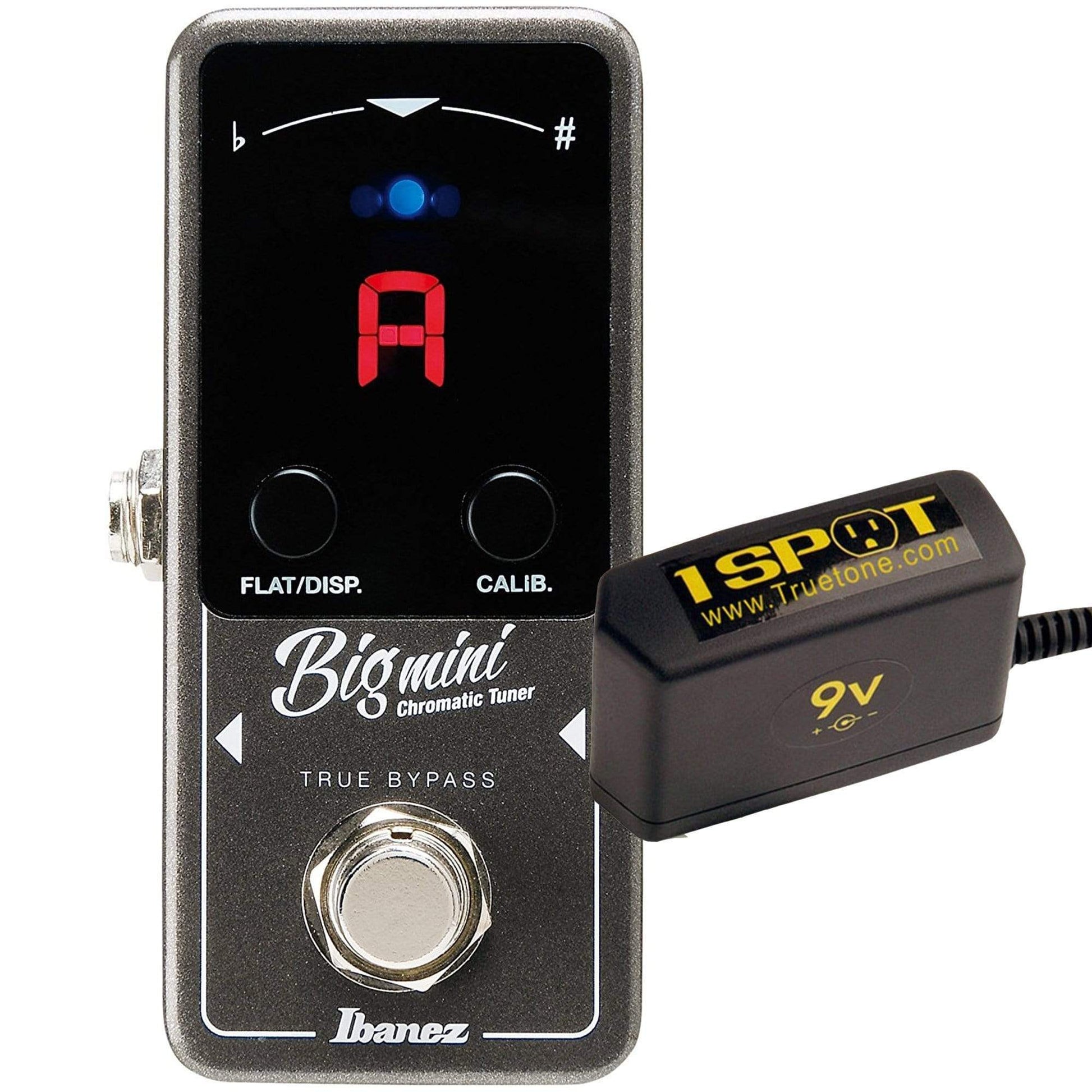 Ibanez BIGMINI Mini Chromatic Tuner Bundle w/ Truetone 1 Spot Space Saving 9v Adapter Effects and Pedals / Tuning Pedals