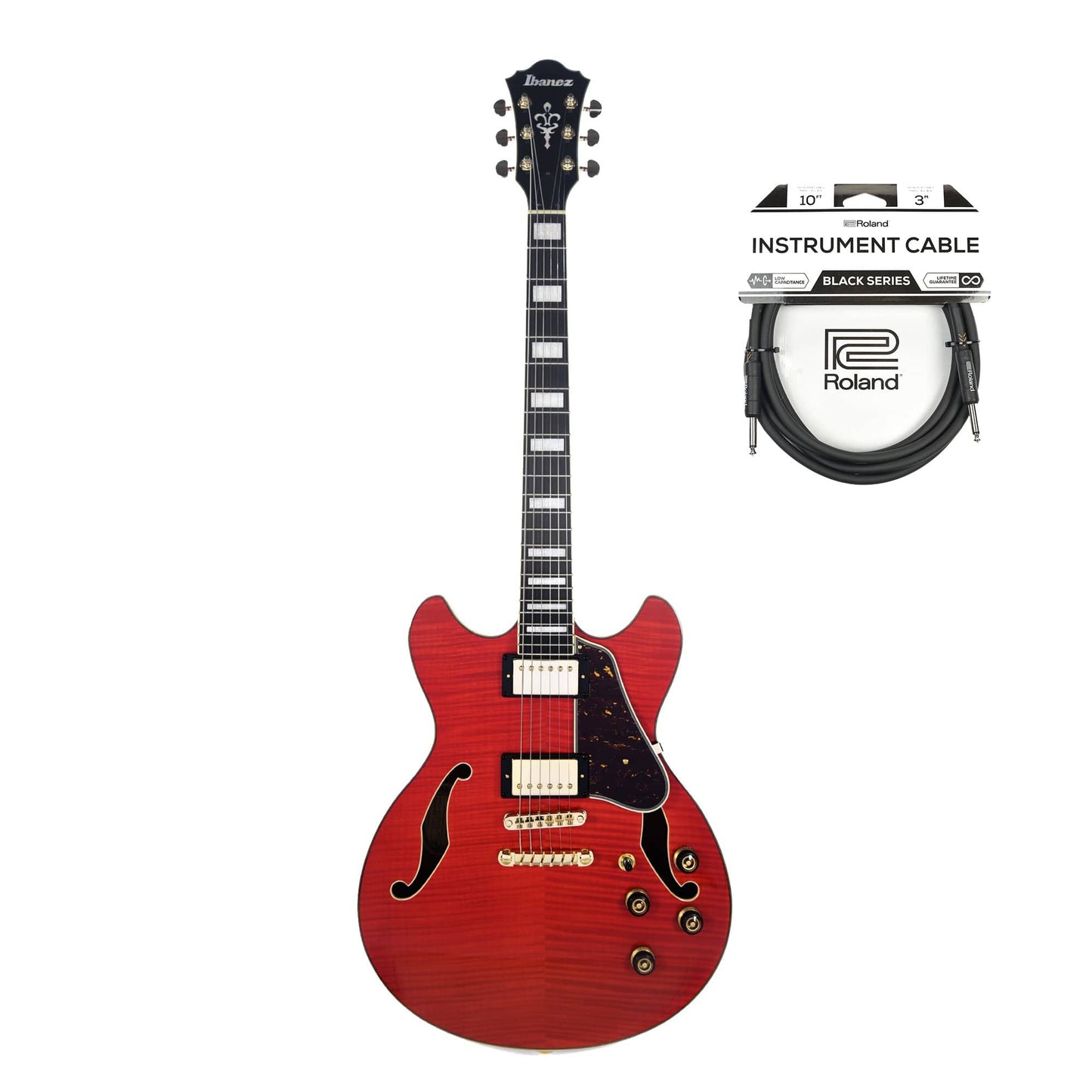 Ibanez AS93FM Artcore Expressionist Semi-Hollow Body Transparent Cherry Red Cable Bundle Electric Guitars / Hollow Body