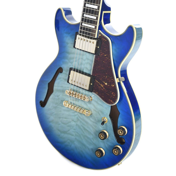 Ibanez AM93QM Artcore Expressionist Semi-Hollow Body Jet Blue Burst ...