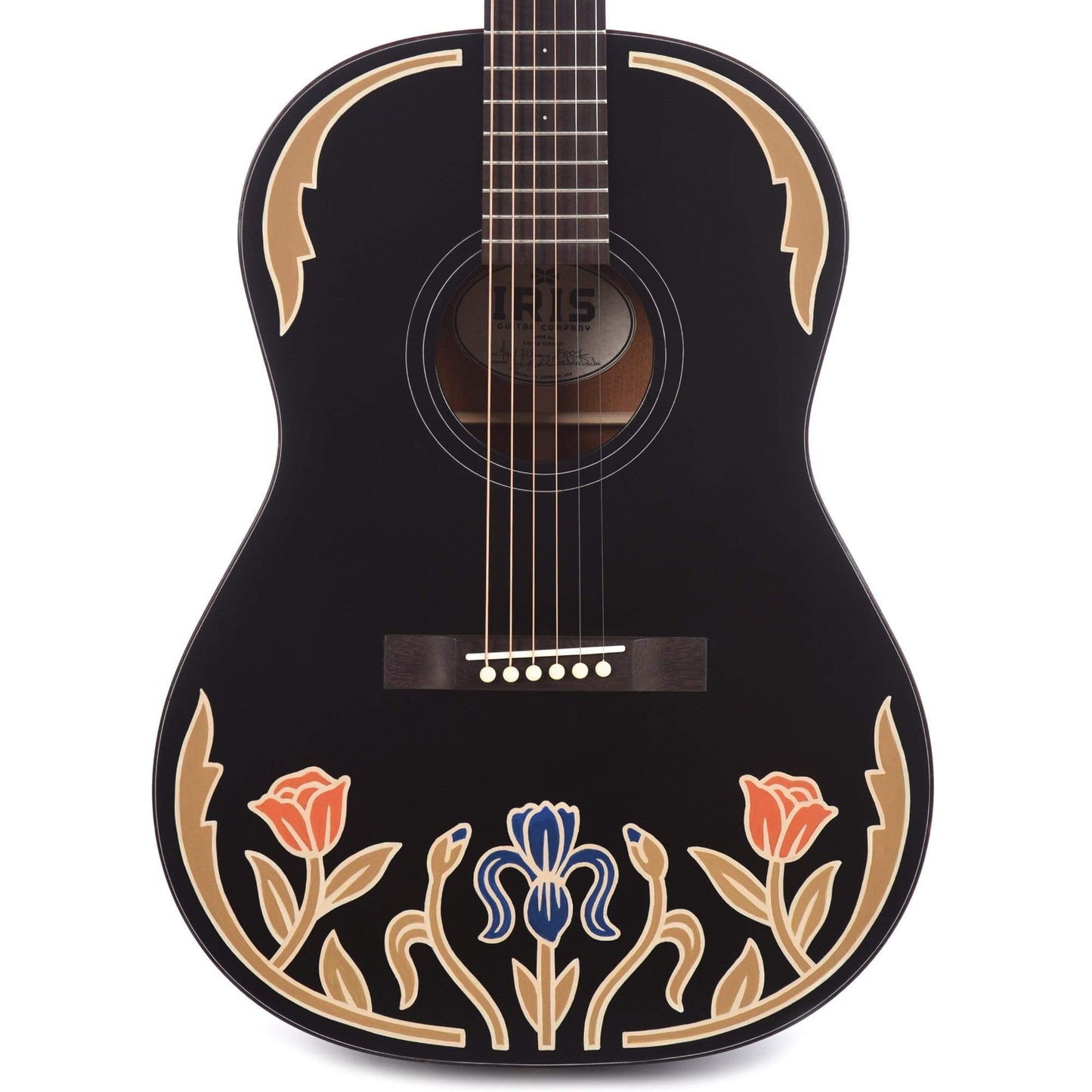 Iris Limited Edition OG Black Hand Painted by Sarah Ryan Acoustic Guitars / Concert