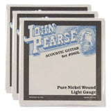 John Pearse Acoustic Strings Pure Nickel Light 12 54 3 Pack