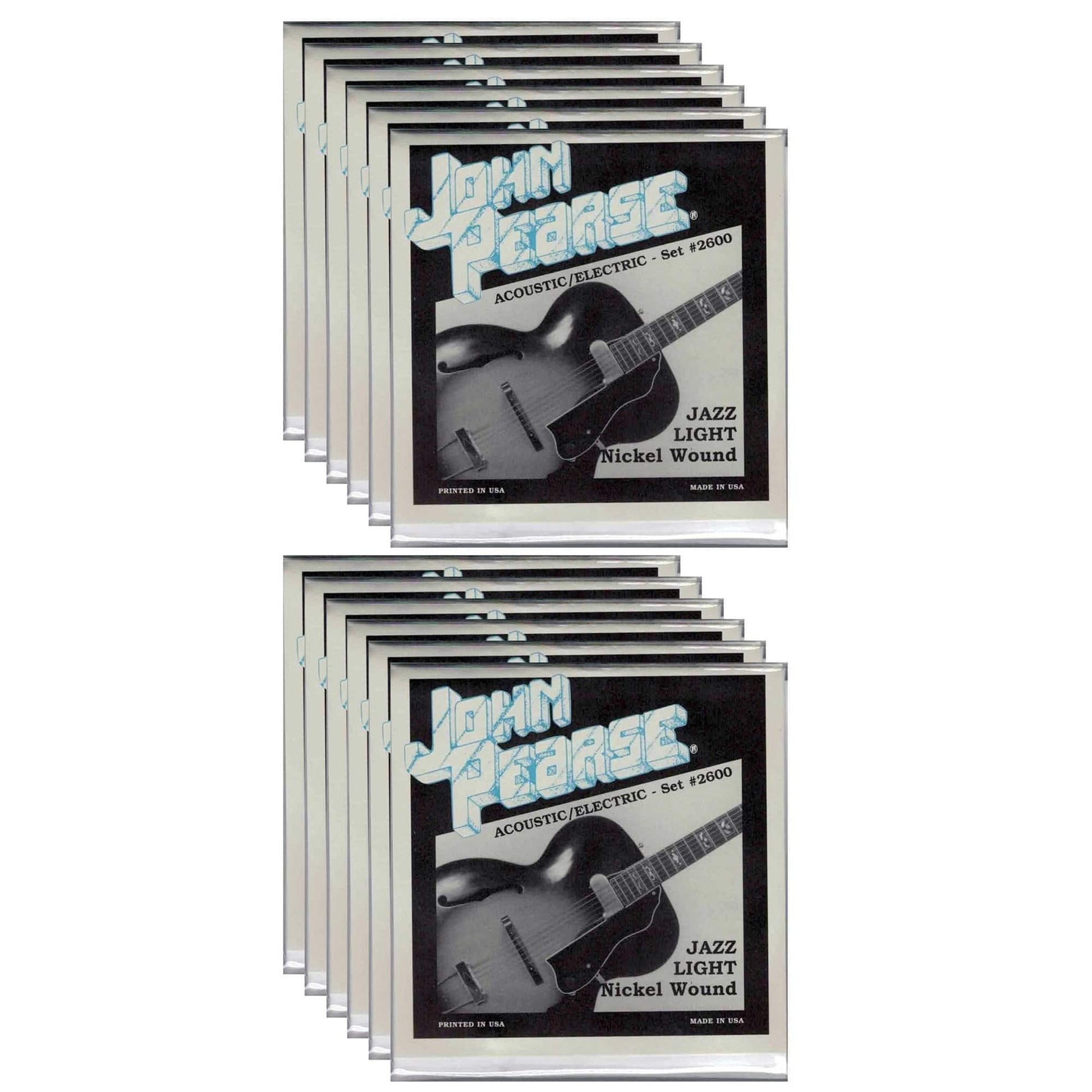 John Pearse Electric Strings Pure Nickel Jazz Light 11-50 (12 Pack Bundle) Accessories / Strings / Guitar Strings