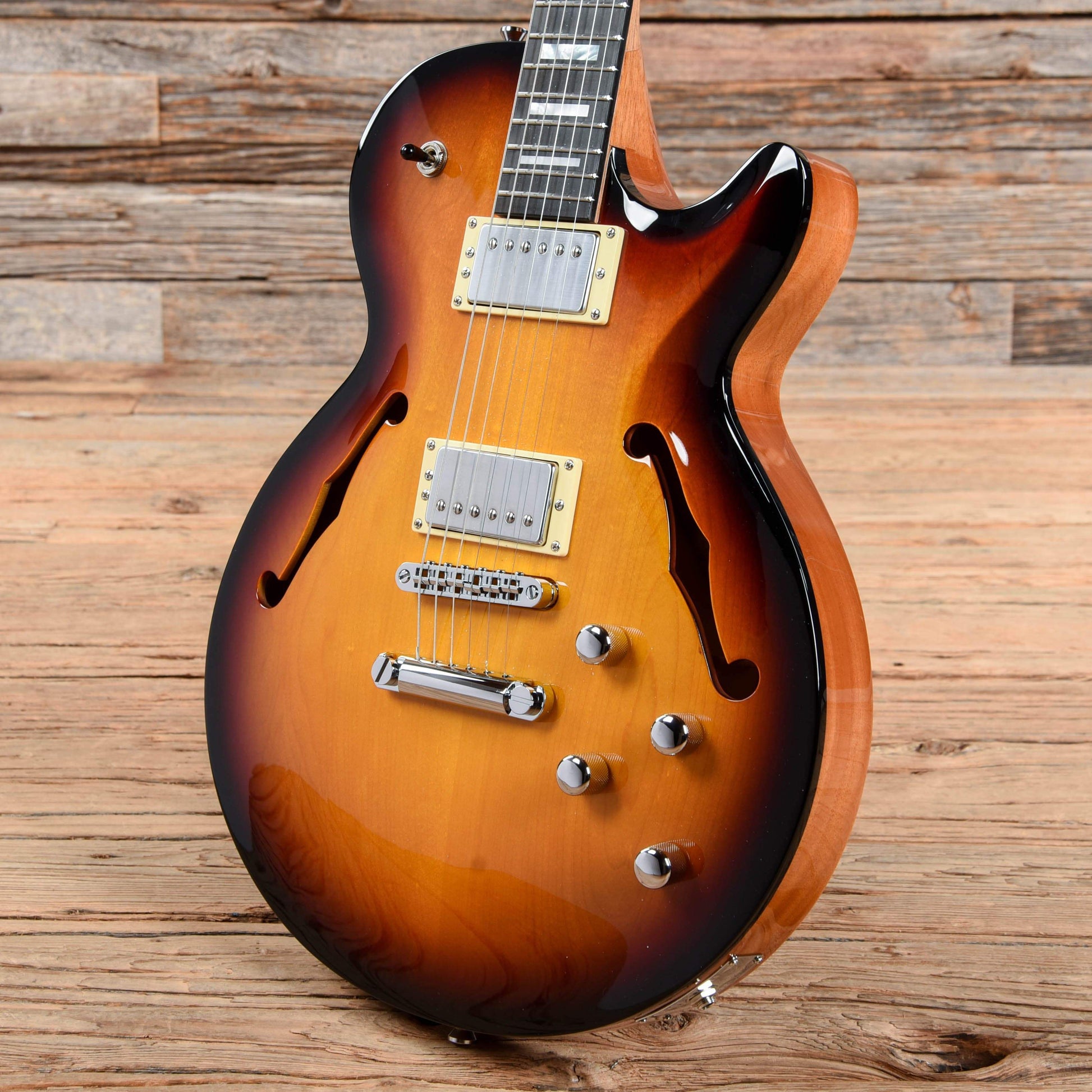 Kiesel SH550 Semi Hollow Carved Top Sunburst Electric Guitars / Semi-Hollow