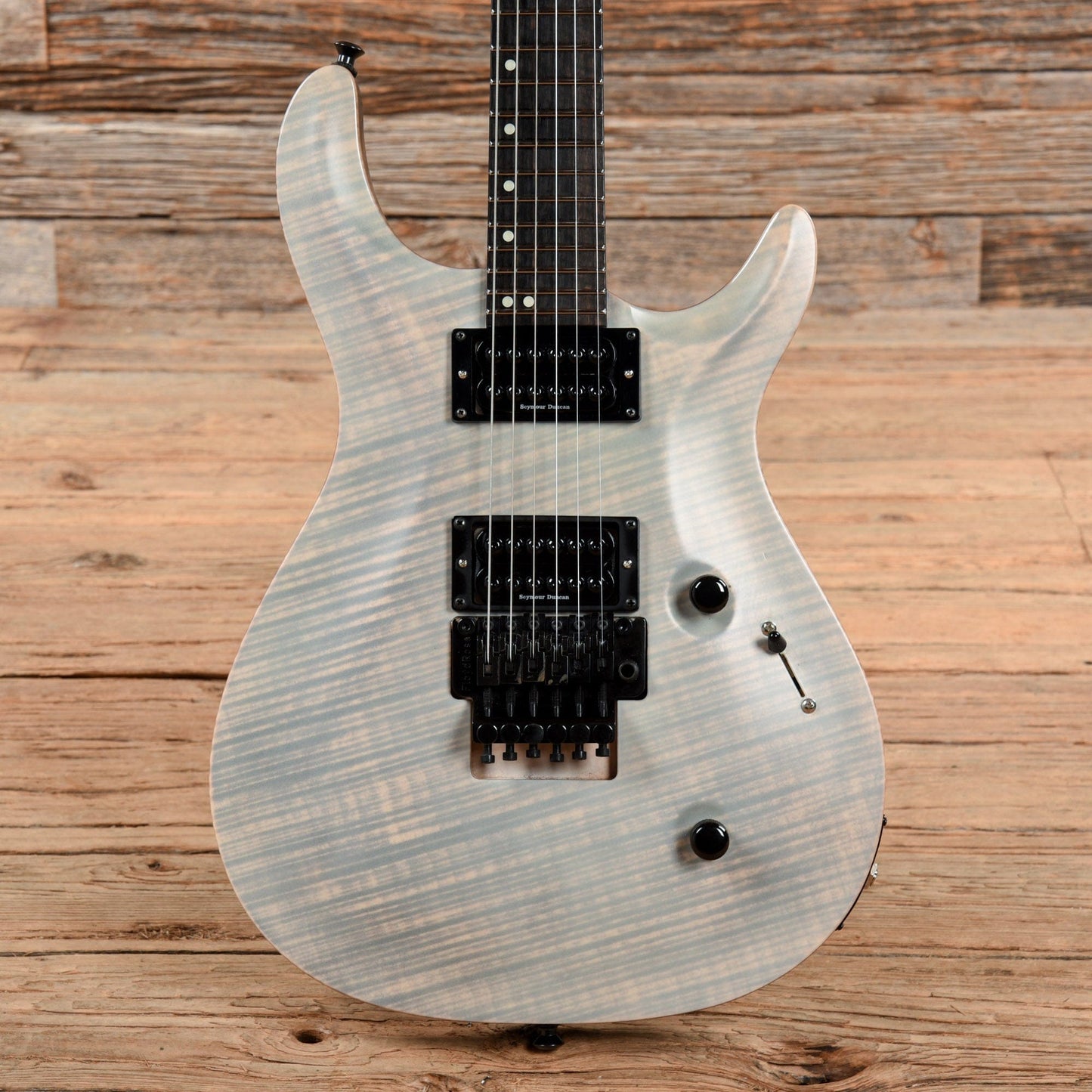 Kiesel Crescent Floyd Rose Translucent White Satin Matte Electric Guitars / Solid Body