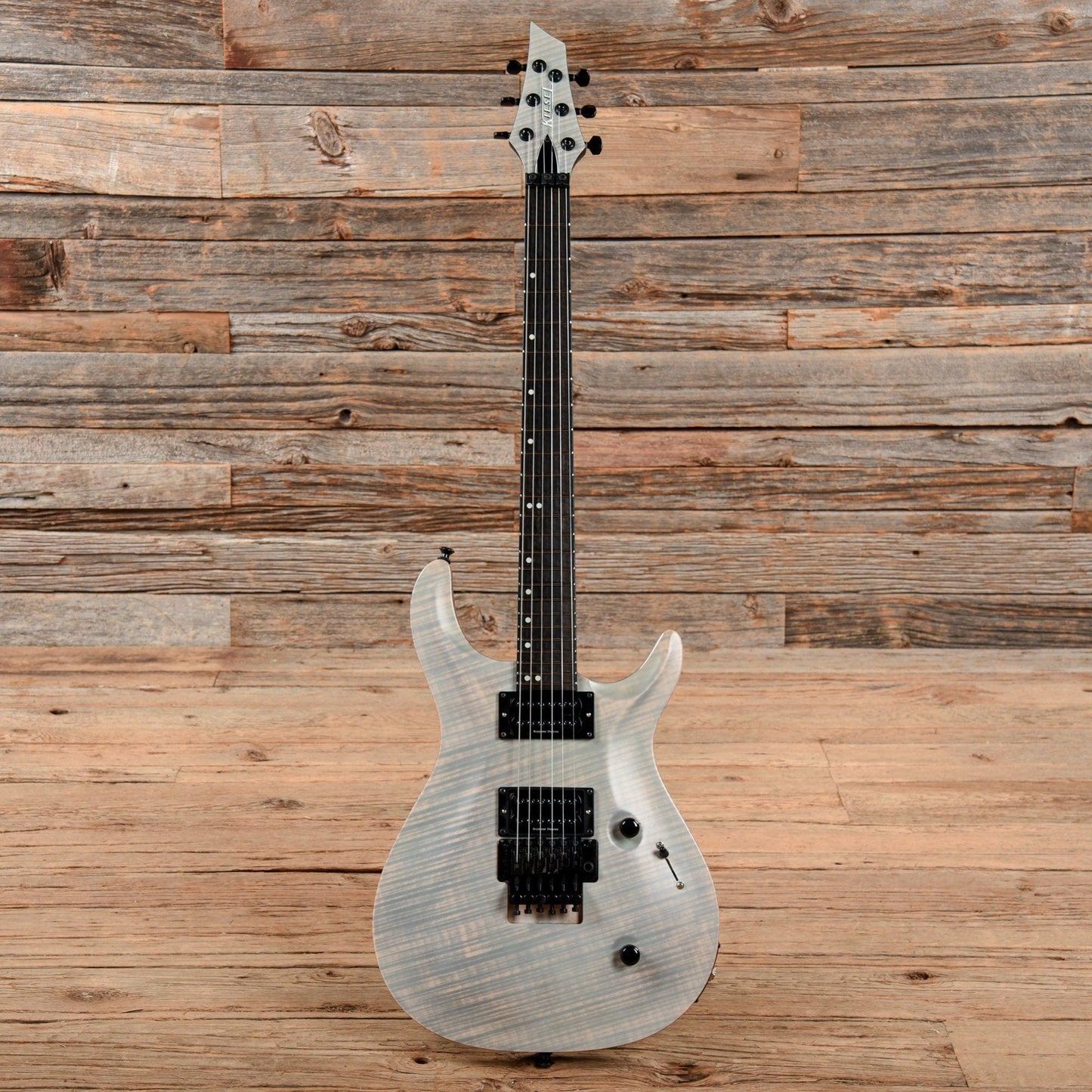 Kiesel Crescent Floyd Rose Translucent White Satin Matte Electric Guitars / Solid Body