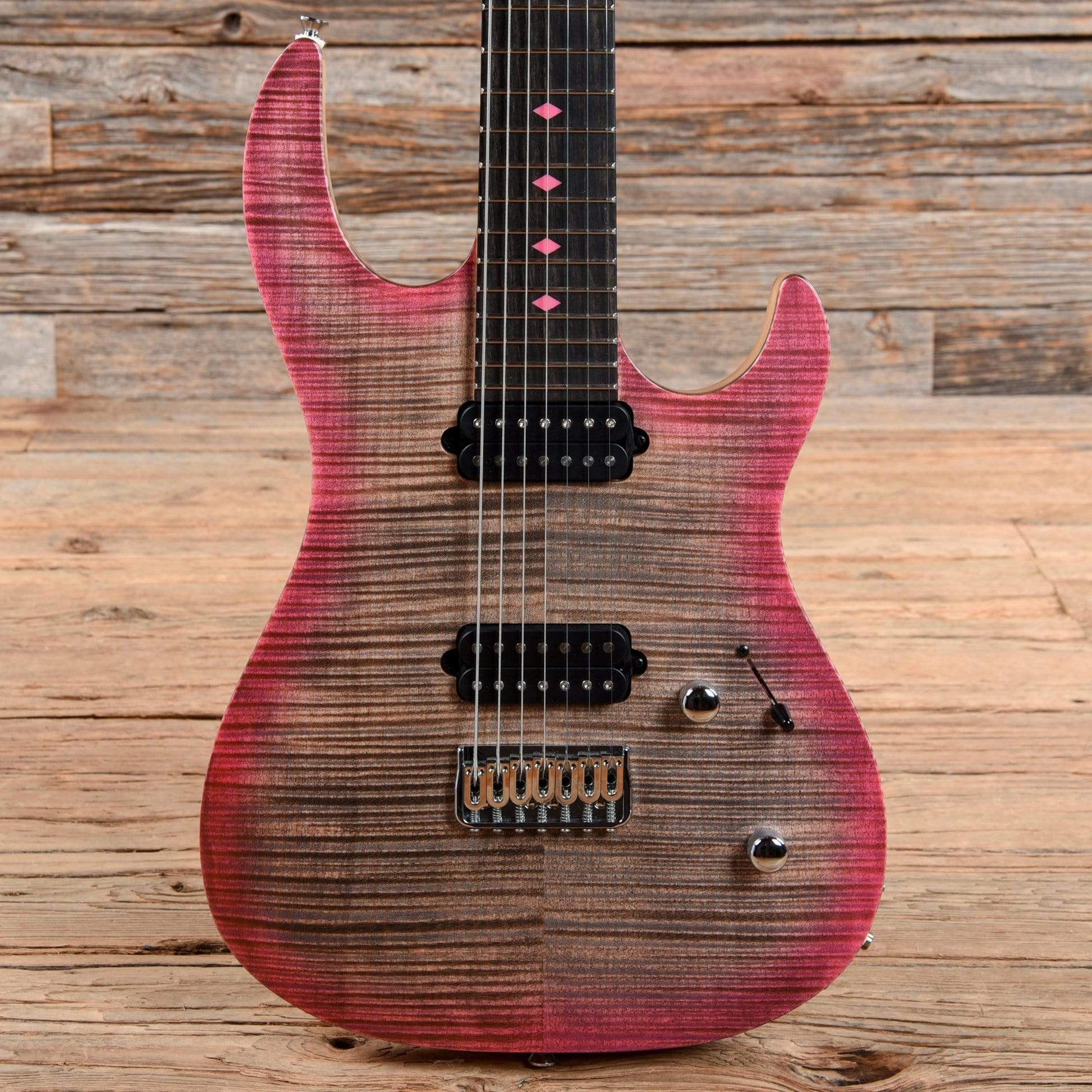 Kiesel DC7X Pink Caliburst Electric Guitars / Solid Body