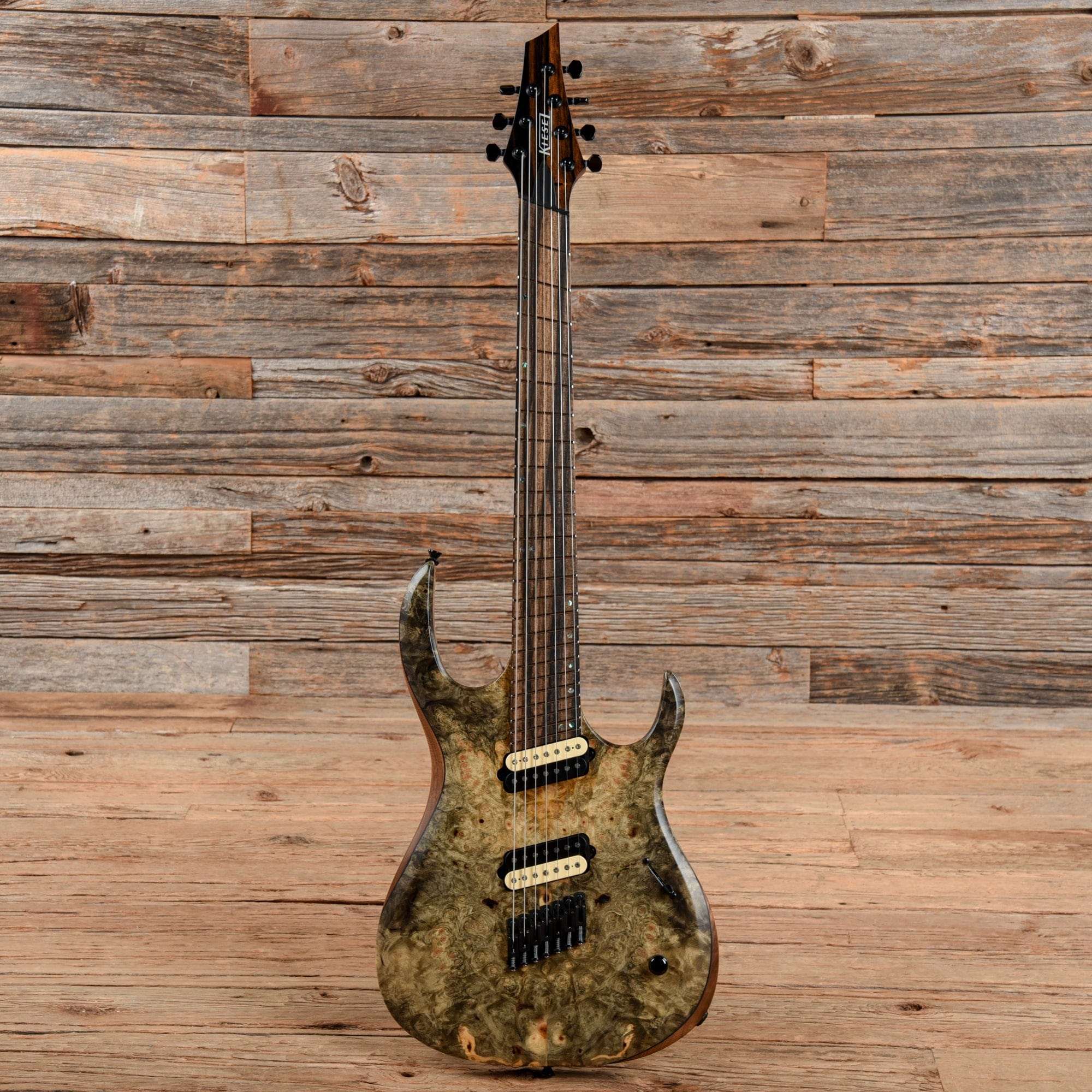 Kiesel K-Series Multiscale 7-String Buckeye Burl – Chicago Music Exchange