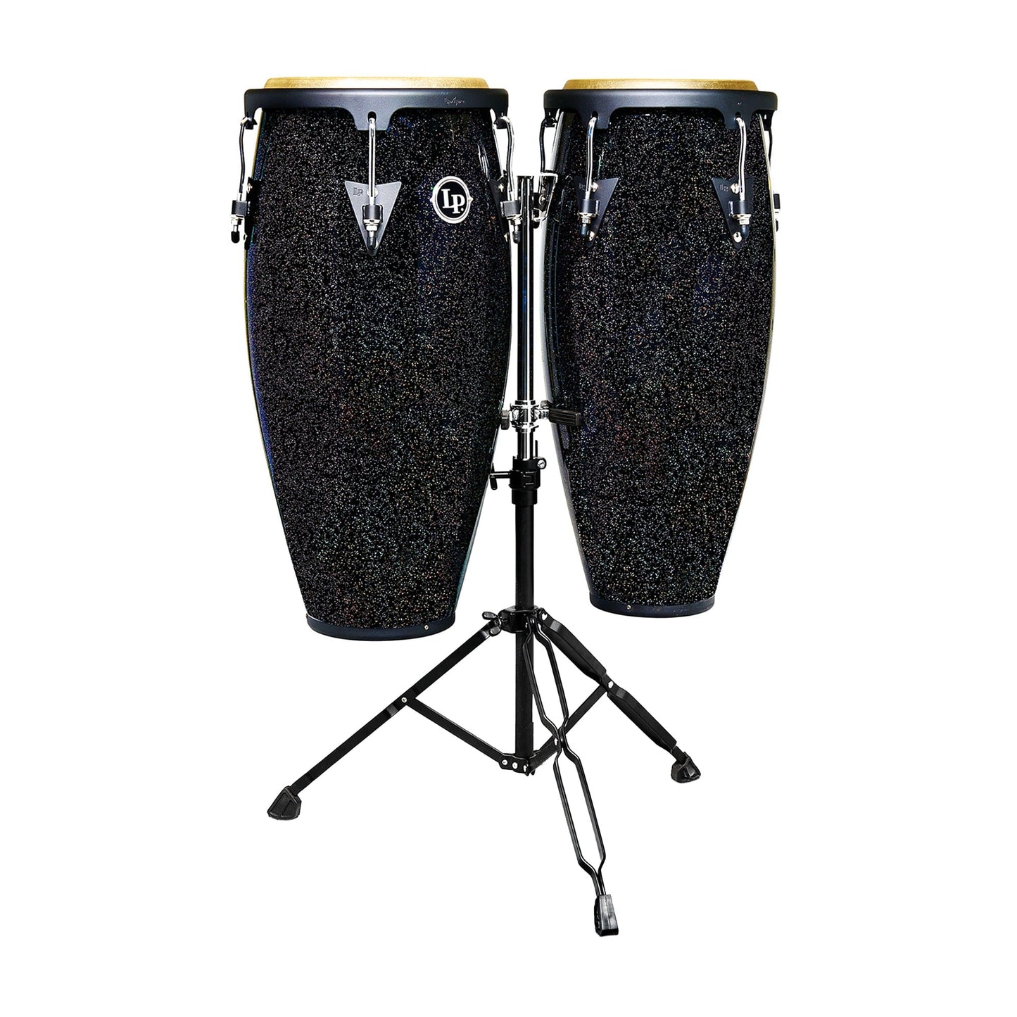 LP Aspire Series 10/11" Black Magic Conga Set Black Galaxy Sparkle Lacquer w/Stand Drums and Percussion / Hand Drums / Congas and Bongos