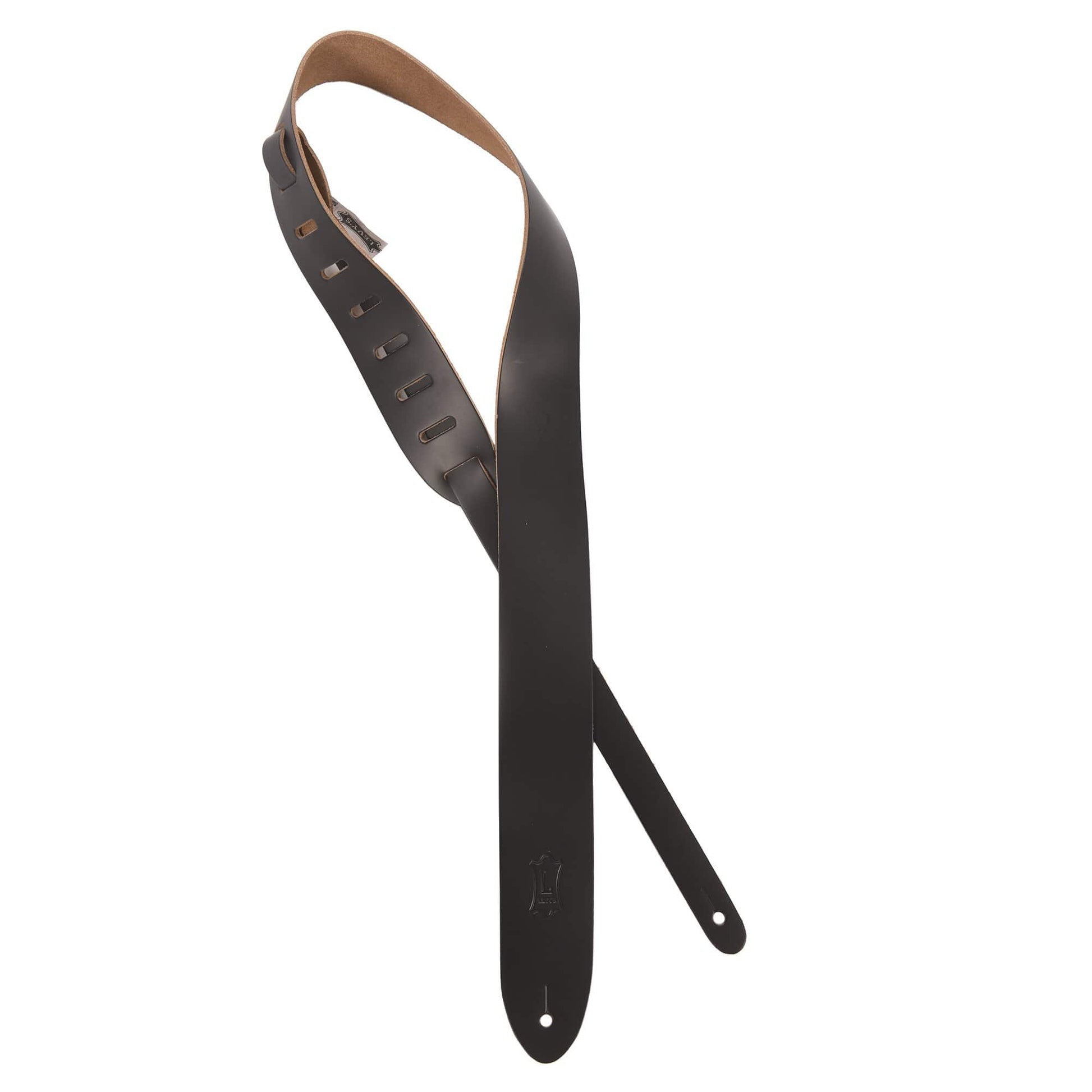 Levy's Classics Series M12 Chrome-Tan 2" Leather Guitar Strap Black Accessories / Straps