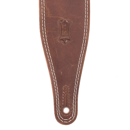 Levy's Deluxe Series 2.5" Wide Garment Leather Guitar Strap Brown Accessories / Straps