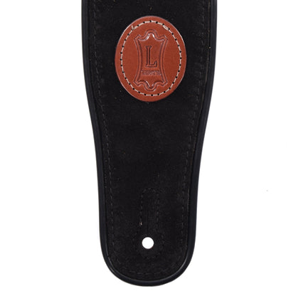 Levy's Signature Series 2.5" Wide Suede Guitar Strap Black Accessories / Straps