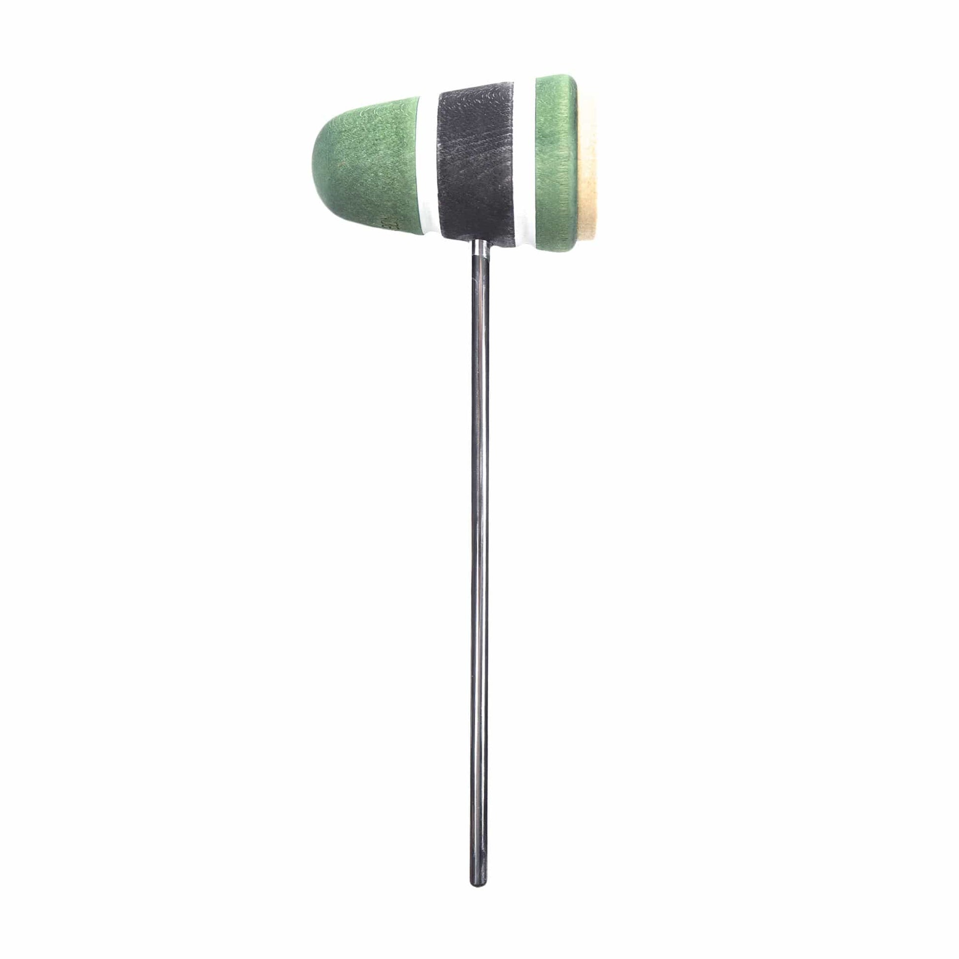 Low Boy Standard Felt Bass Drum Beater Green/Black/Green w/White Stripes Drums and Percussion / Parts and Accessories / Drum Parts