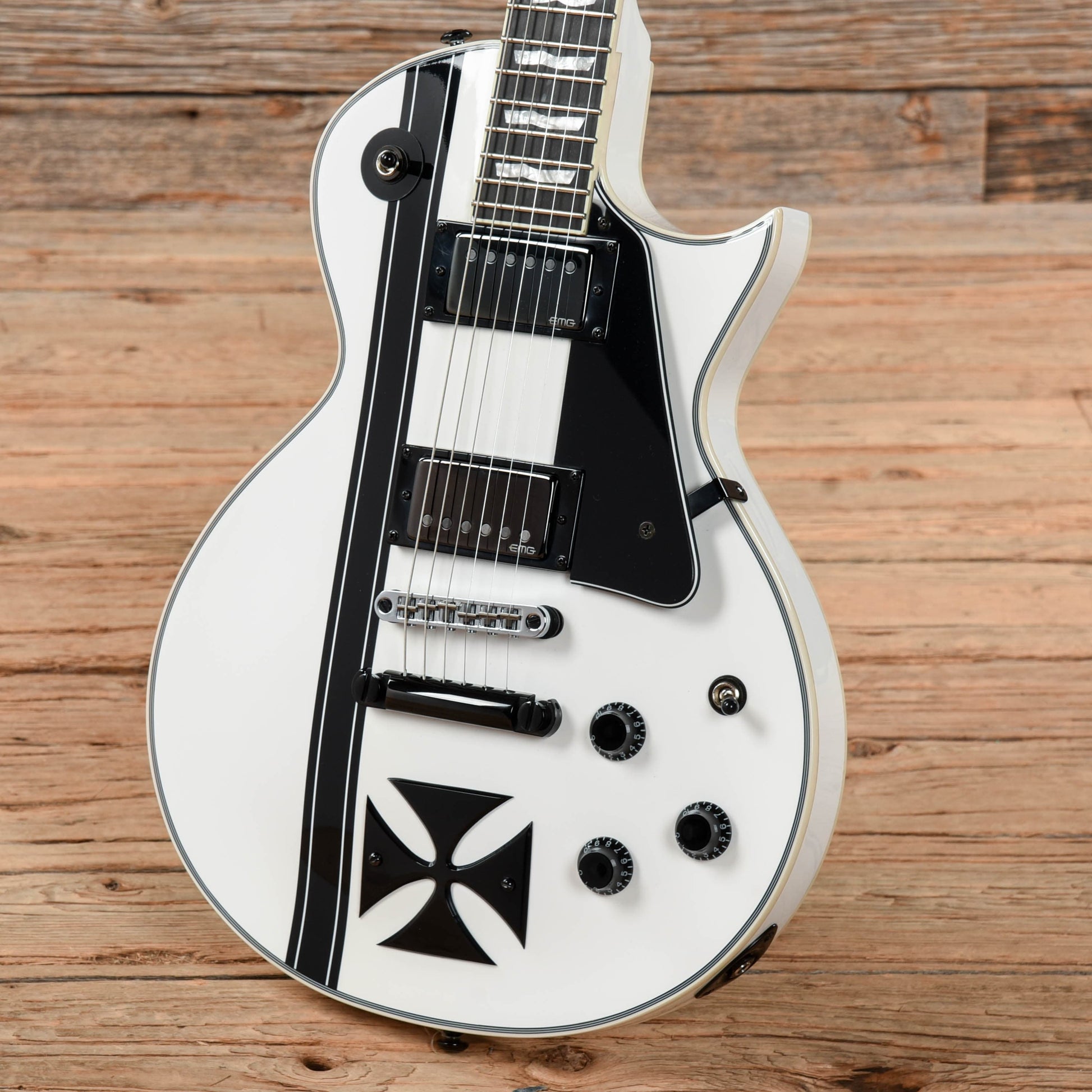 LTD Iron Cross James Hetfield Signature White Electric Guitars / Solid Body