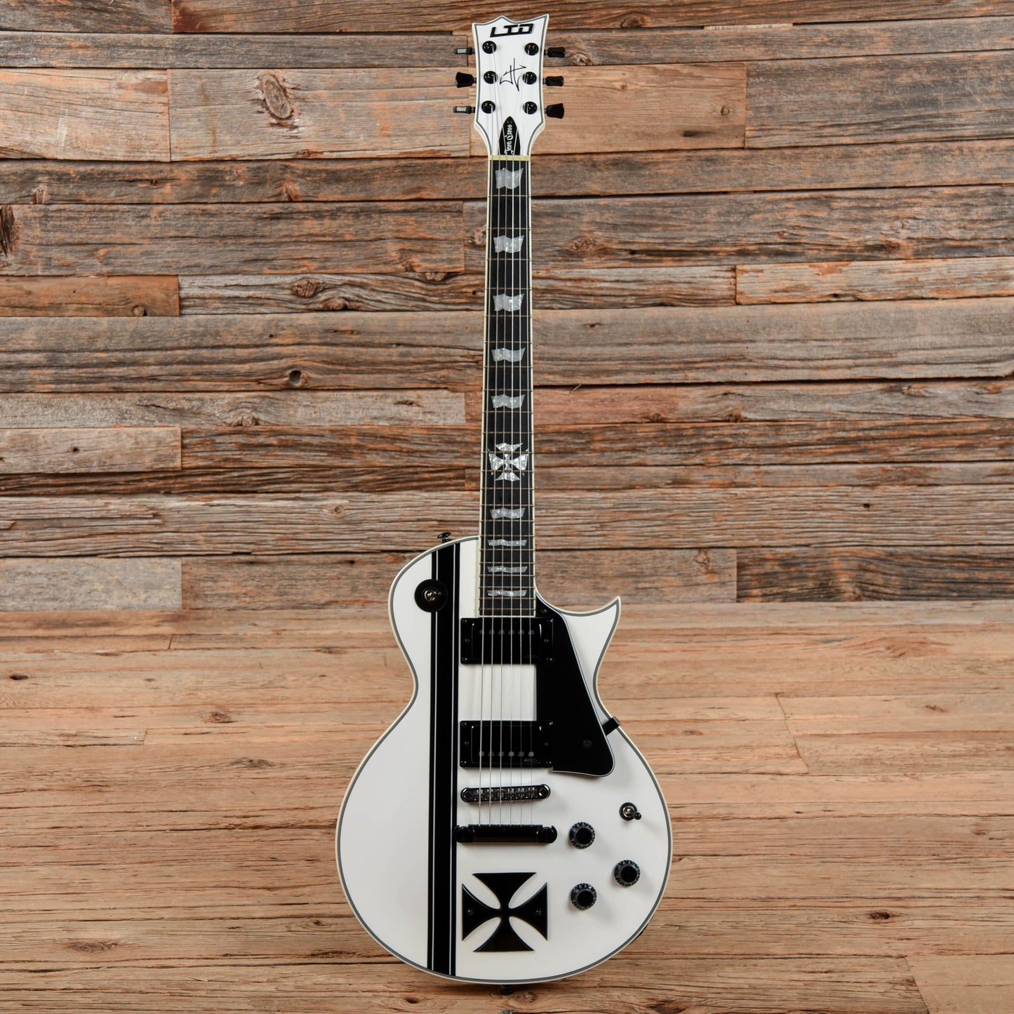 LTD Iron Cross James Hetfield Signature White Electric Guitars / Solid Body