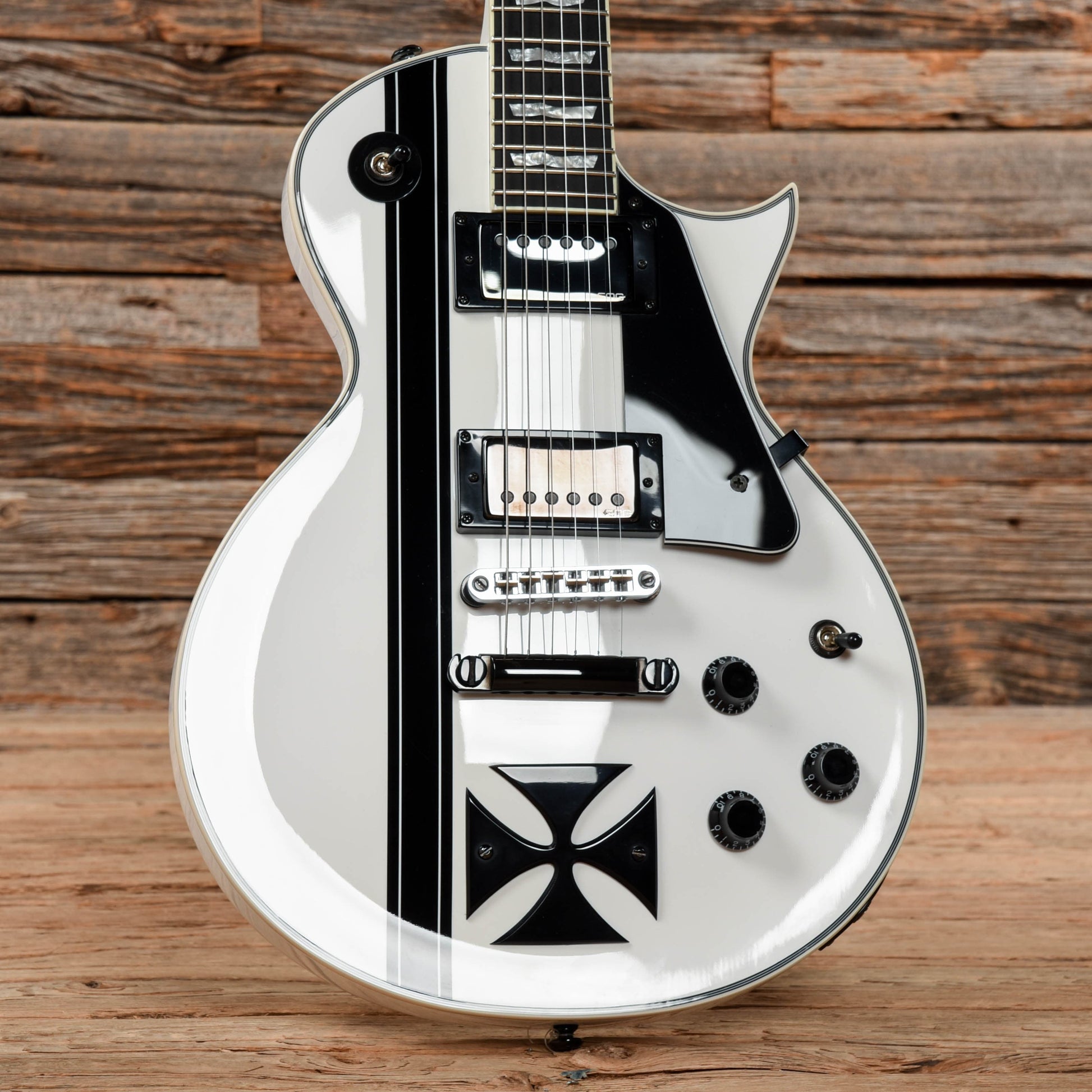 LTD Iron Cross James Hetfield Signature White Electric Guitars / Solid Body